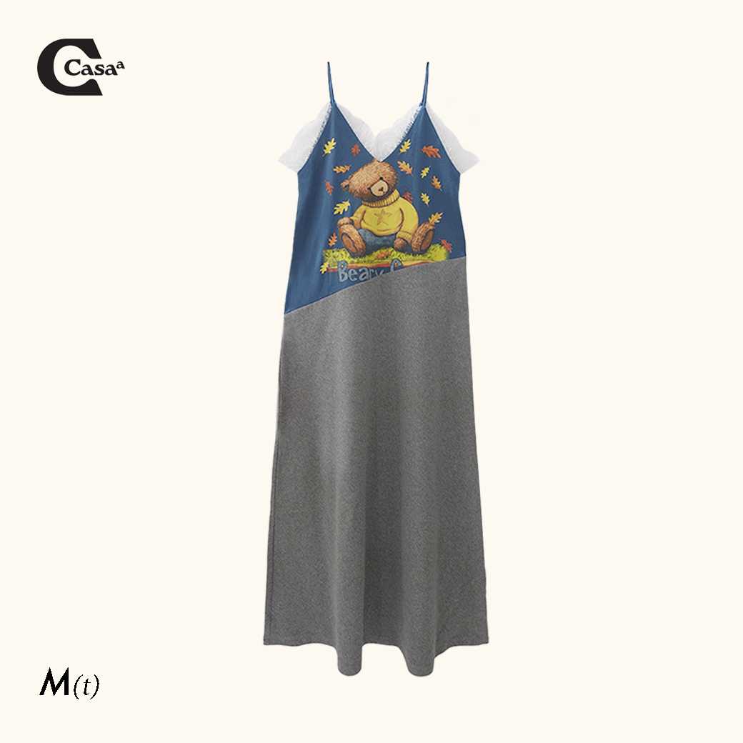LACE TRIMMED DRESS (REWORK) M TALL