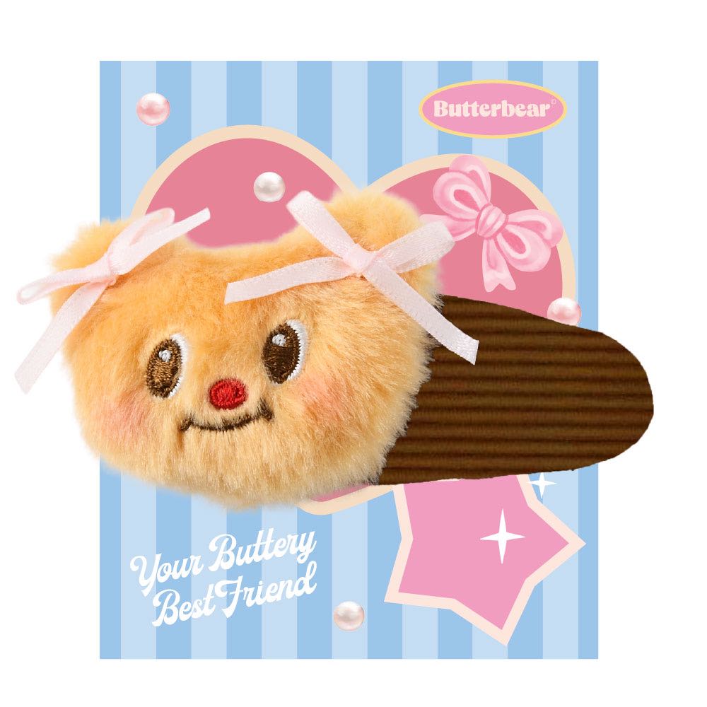 กิ๊บน้ำตาลโบว์ชมพู (Brown Hair Clip)