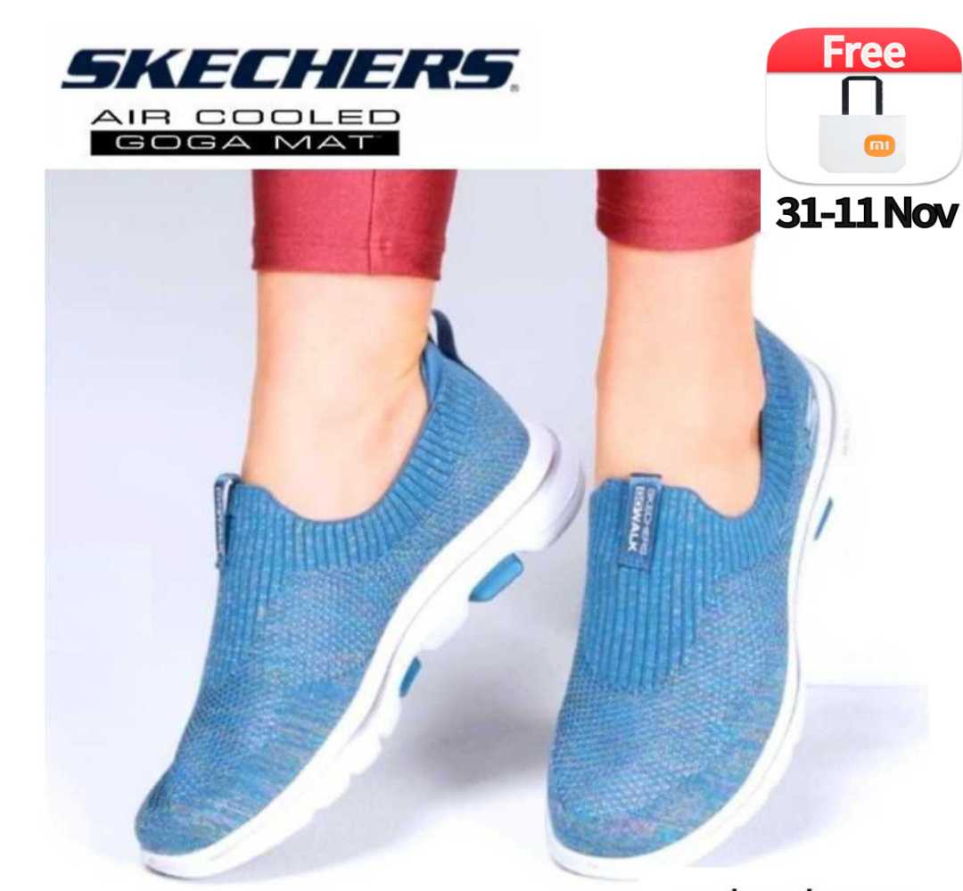 รองเท้าลำลองหญิง Skechers สีฟ้าน้ำทะเล (ของแท้จากห้าง)รุ่น Go Walk Walking Shoes