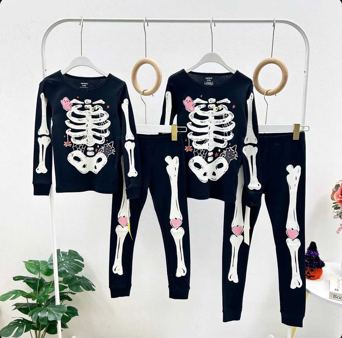 พร้อมส่ง  Halloween Skeleton Girls Pyjamas
