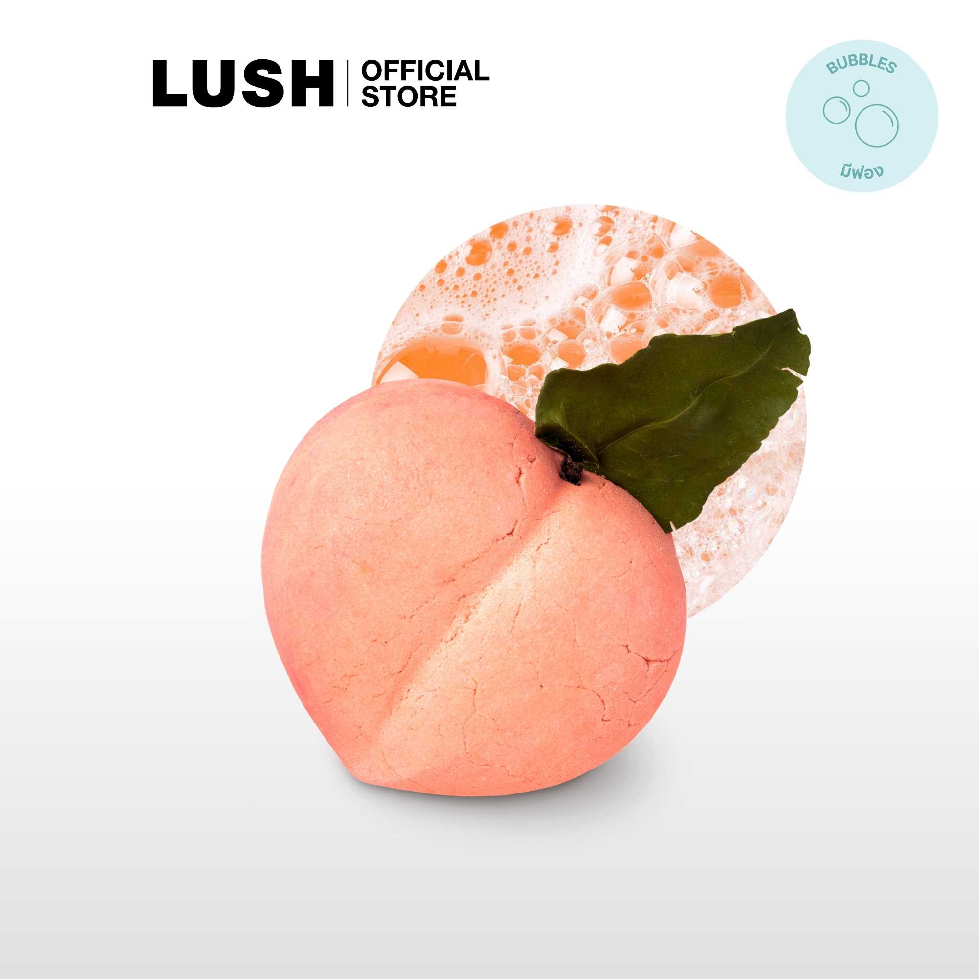 LUSH PEACH CRUMBLE BUBBLEROON BUBBLE BATH 200g บับเบิ้ลรูน บับเบิ้ลบาธ บาร์ ตีฟอง ในอ่างอาบน้ำ