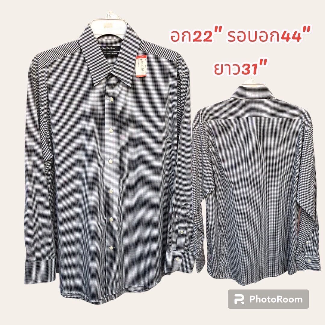 เสื้อเชิ้ตลายสก็อตแขนยาว แบรนด์ห้างงานนอกมือ2เกรดA สินค้าพร้อมจัดส่ง