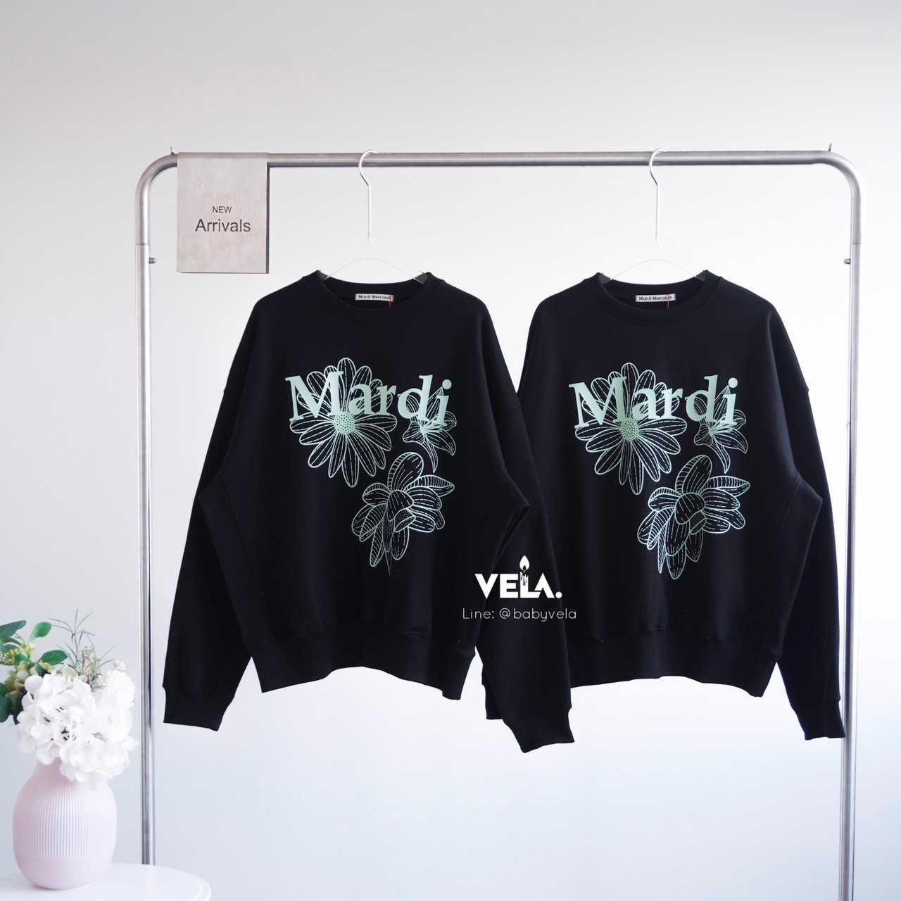 Mardi Sweatshirt Triple Flower (Black Mint)
