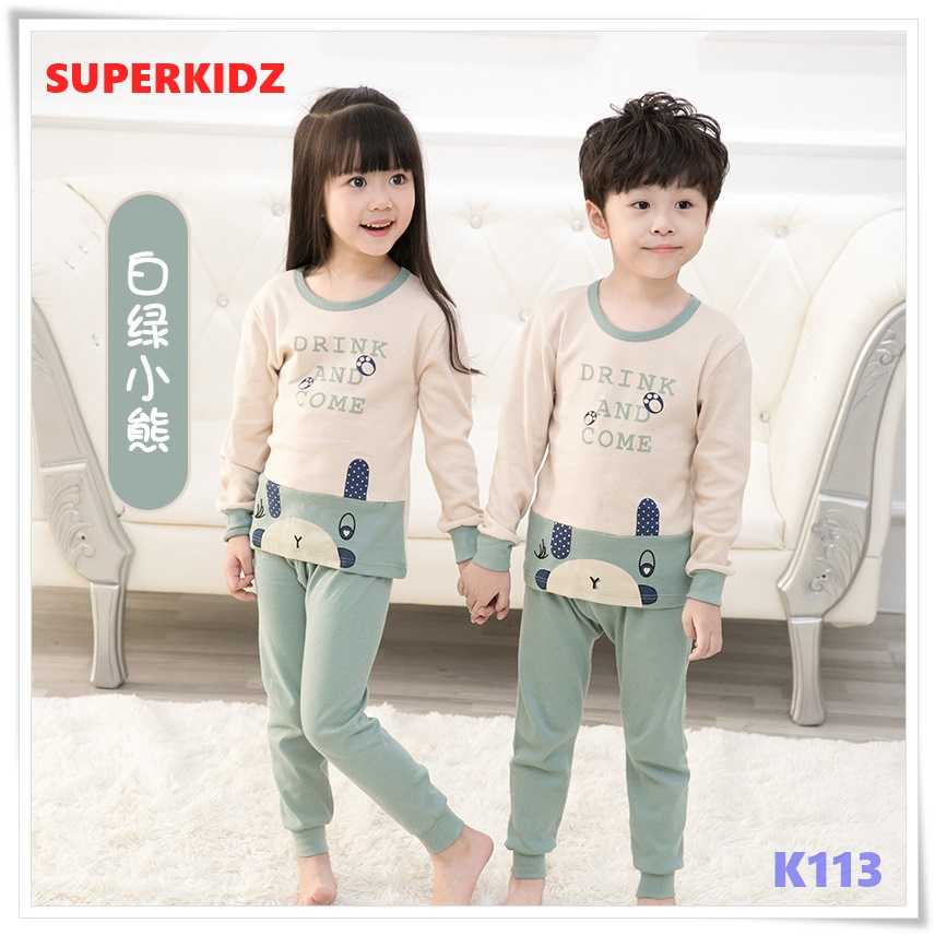 K113 ชุดนอนเด็ก ชุดนอนเด็กสไตส์เกาหลี 100% COTTON By Superkidz