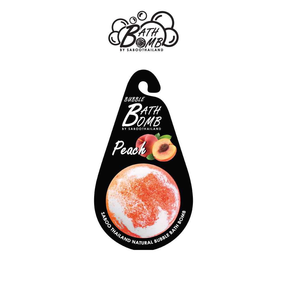 แบบแขวน สบู่แนชเชอรัล บาธบอม กลิ่นลูกพีช 150กรัม - SABOO NATURAL BATH BOMB PEACH 150g