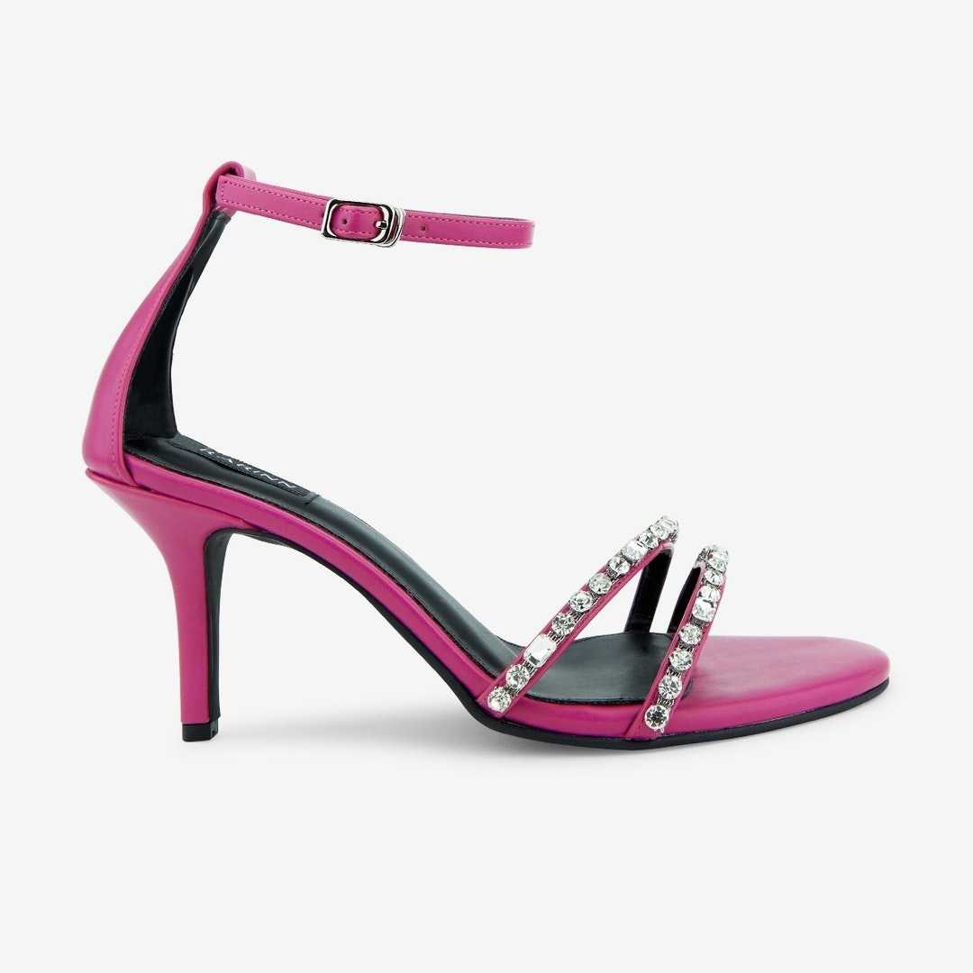 CLEARANCE รองเท้าส้นสูง Sunflower diamante strap heels - Hot pink