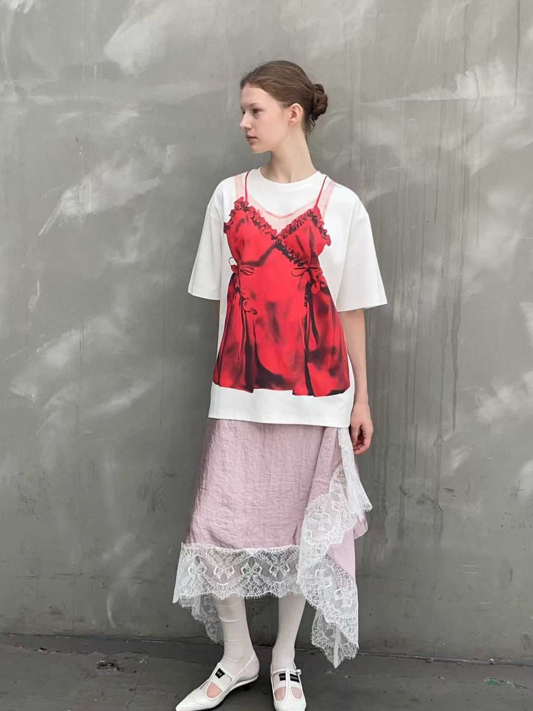 LACE PRINT TOPS (พร้อมส่ง)