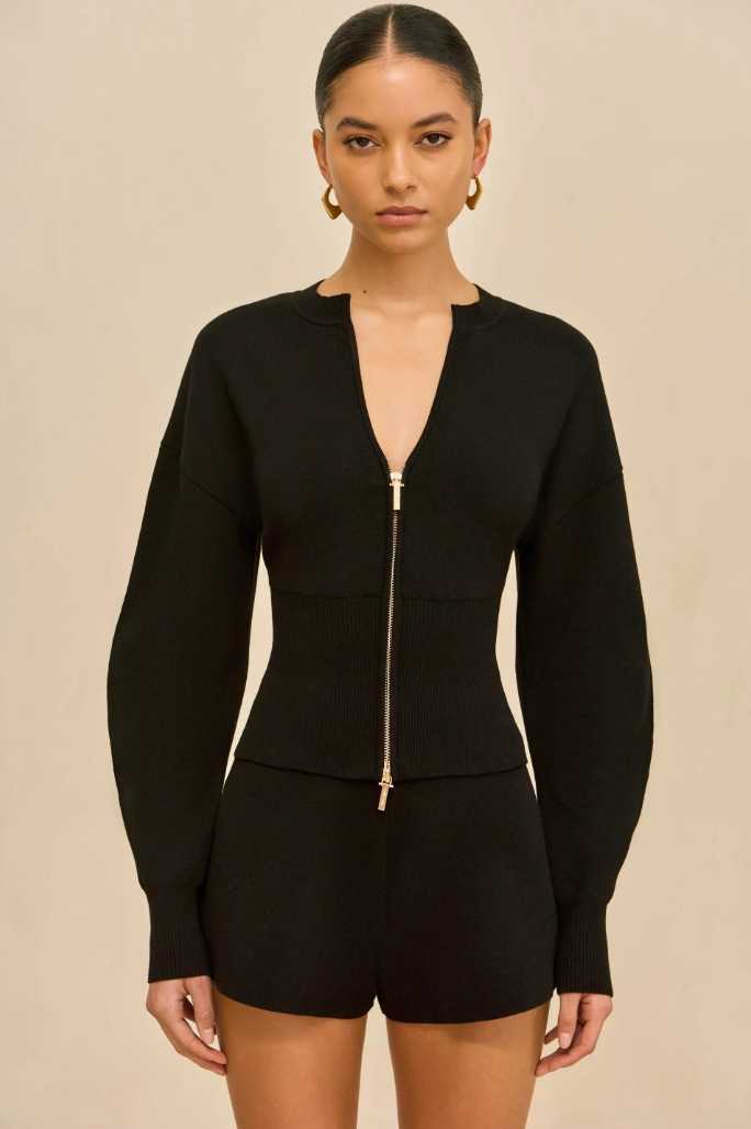 Cult Gaia Monroe Knit Cardigan - Black