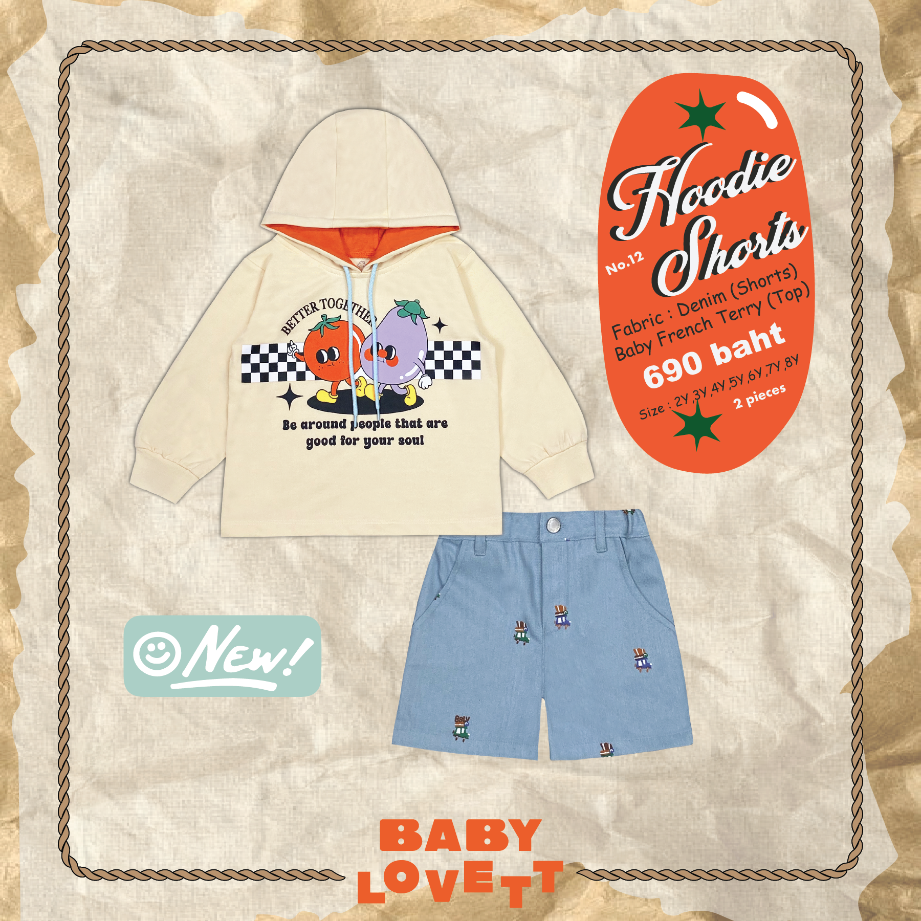 12 Denim - Hoodie and Shorts