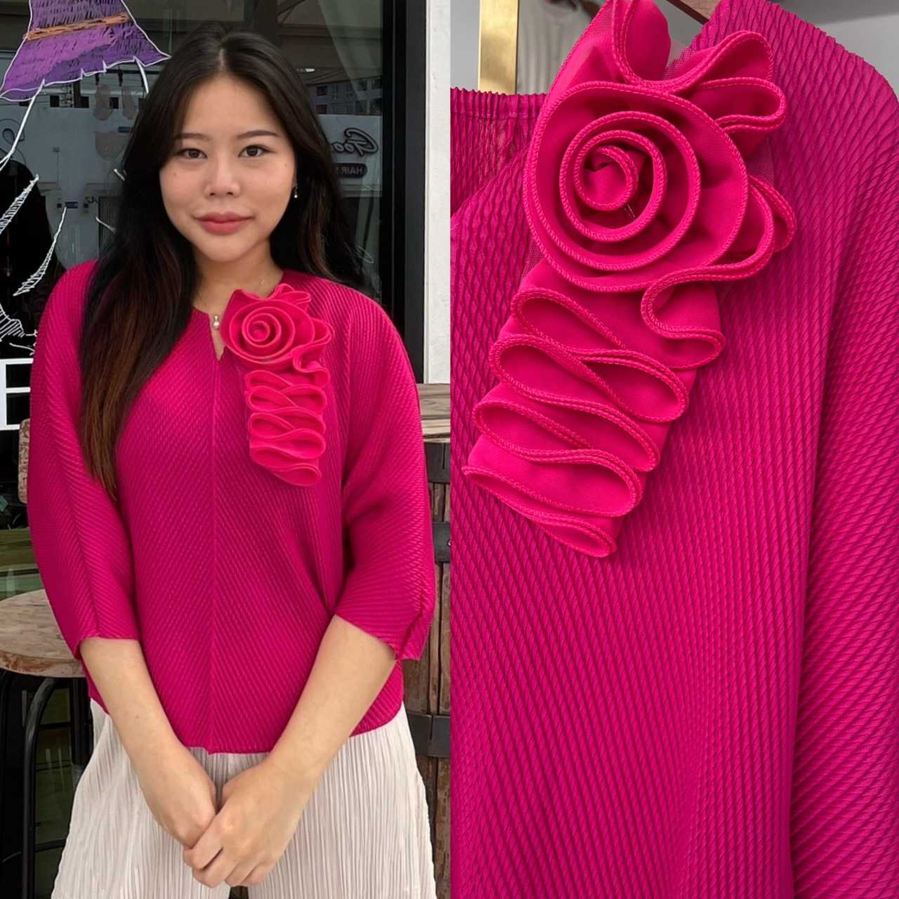 PleatByNisa A832 เสื้ออัดพลีทผ้าพรีเมียม เนื้อผ้าคุณภาพ Polyester100%
