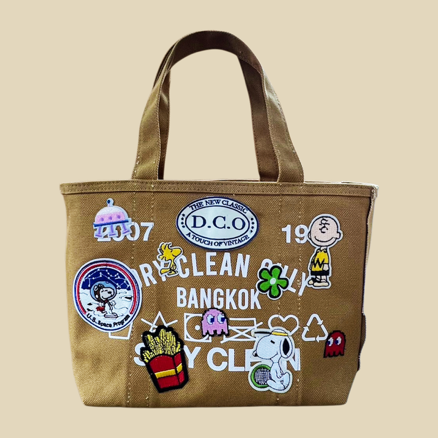 MINI TOTE PATCH ( BROWN )