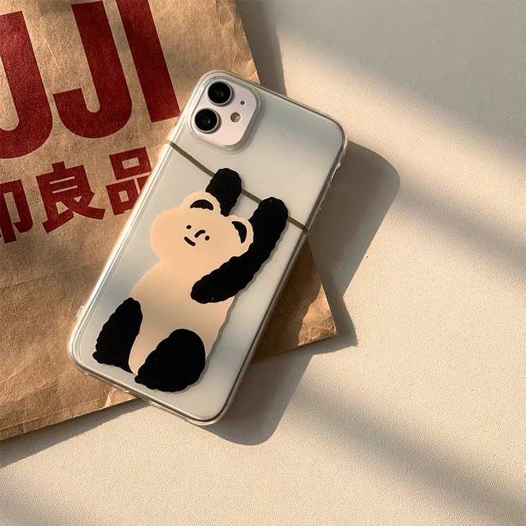 ♡ เคส iPhone : ยางใสลายหมีแพนด้า