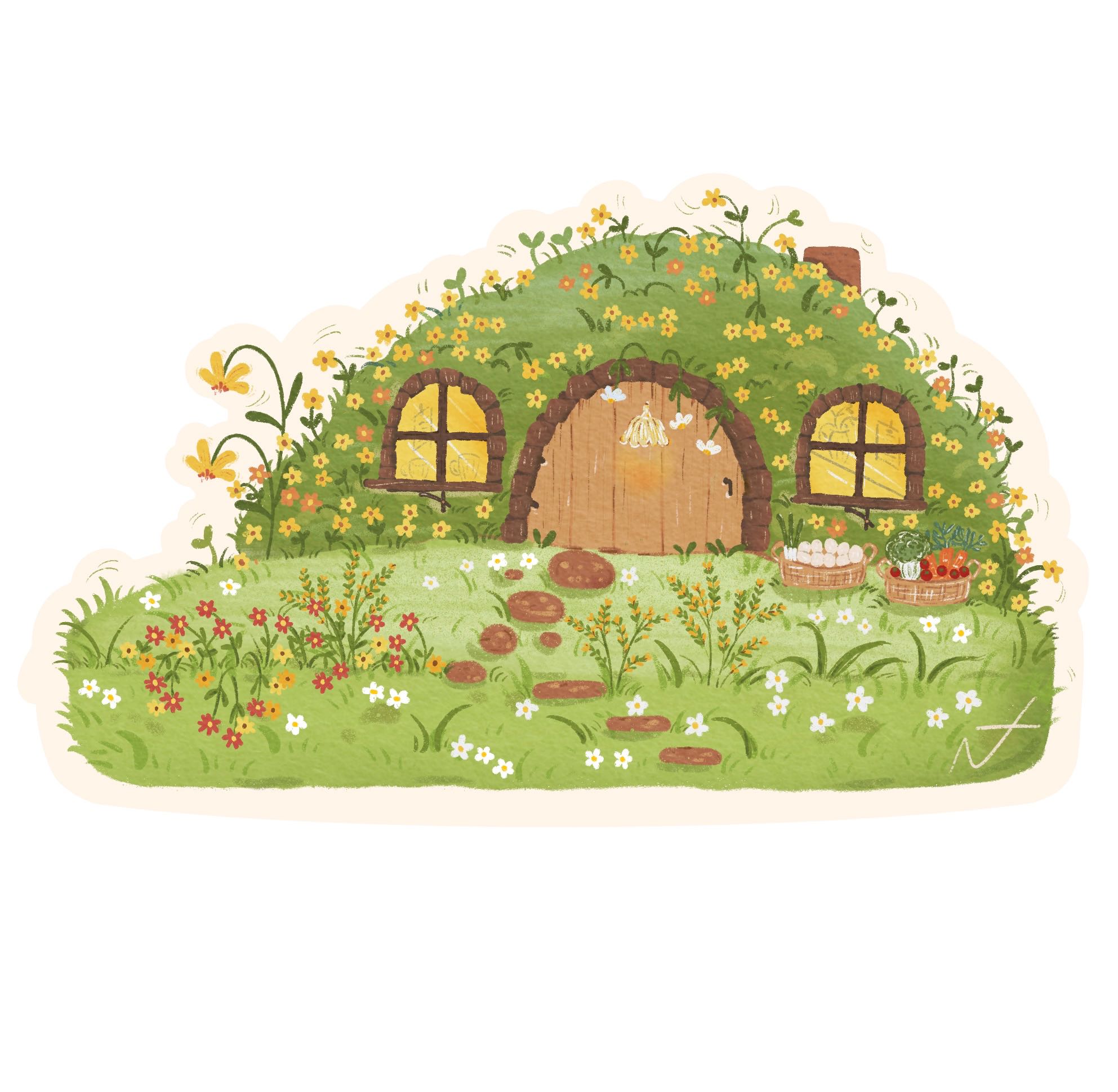 Sticker A cozy tree cottage 🌳