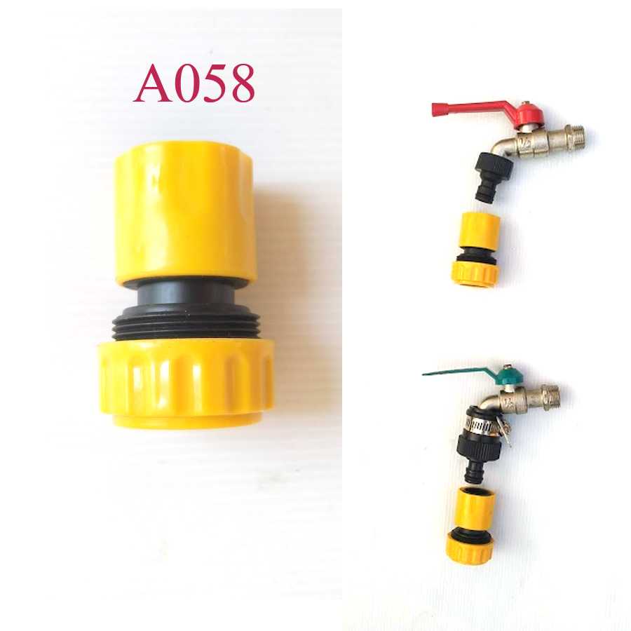 A058 ข้อต่อสวมเร็ว 5 หุน ตัวเมีย  สีเหลือง-ดำ ต่อสายยาง 5 หุน หรือ 5/8 นิ้ว ระบบน้ำ