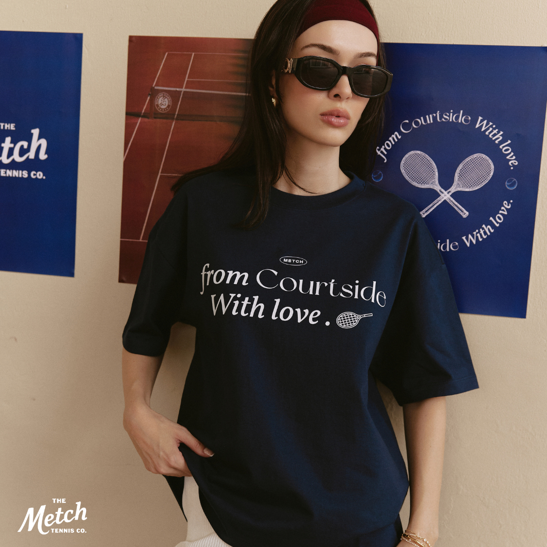 METCH Courtside With Love Oversize Tee - French Navy