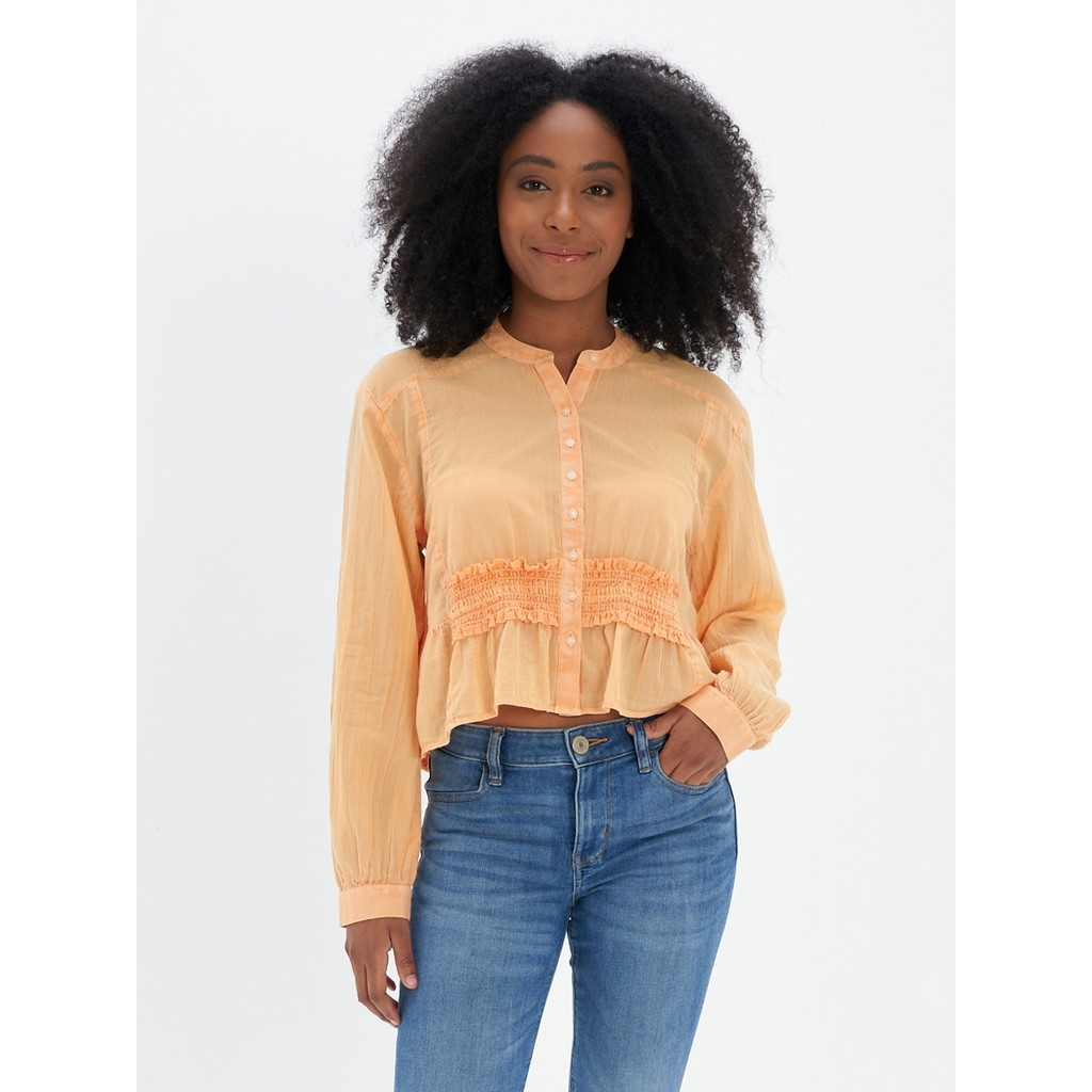 American Eagle เสื้อเบลาซ์ผู้หญิง 5039 BUTTON THROUGH TUNIC WASH สี ORANGE - 035-5039-800