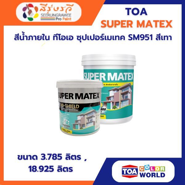 สีน้ำ ภายใน ทีโอเอ ซุปเปอร์เมเทค SM951 สีเทา