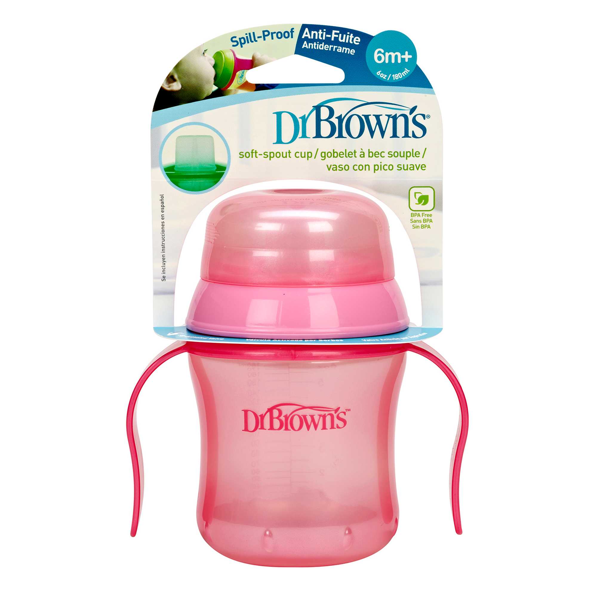 #ถ้วยหัดดื่ม Dr.Brown's : DRB930# Training Cup, 6oz Soft Spout - Mixed Colors