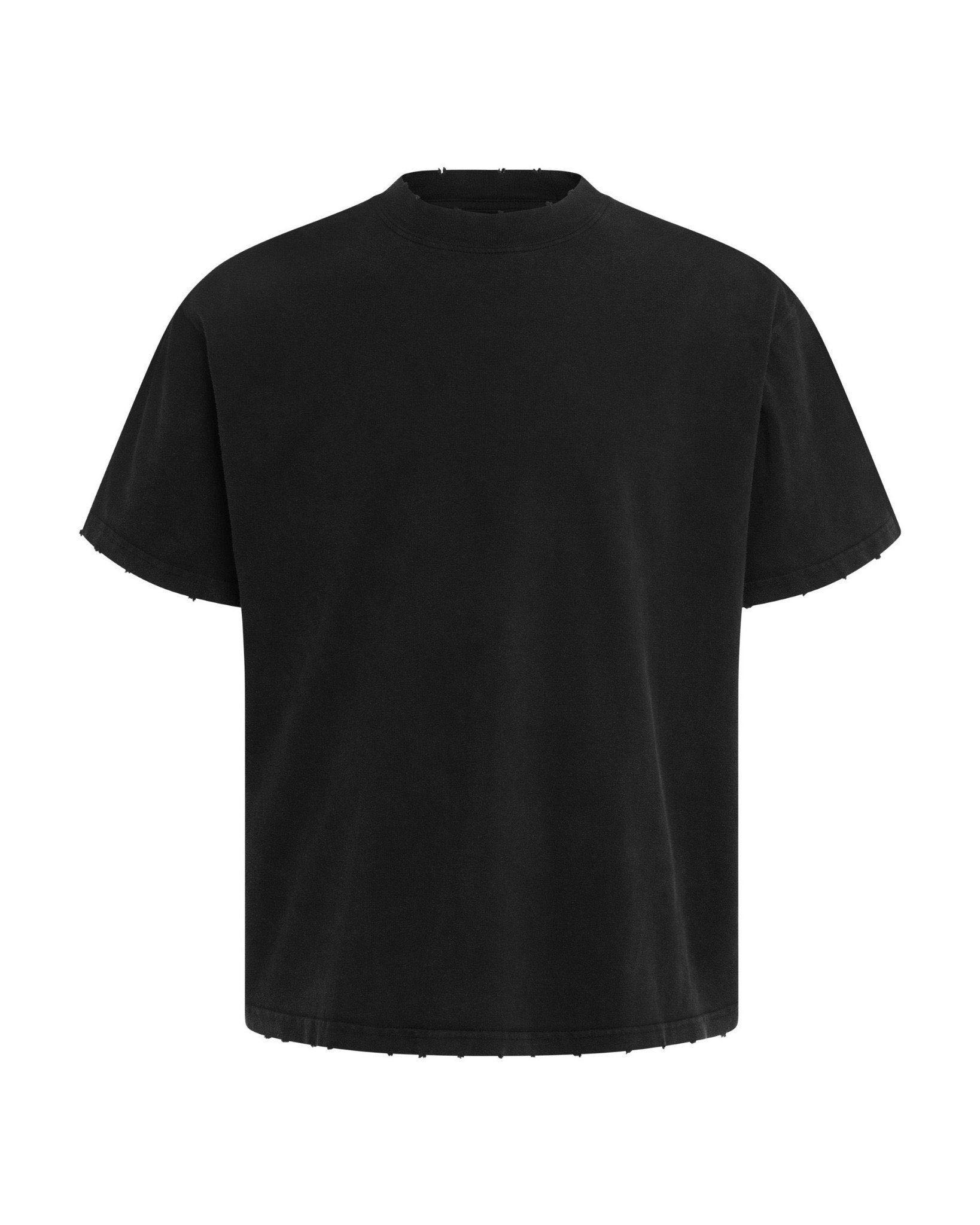 DIMOIR WASHED RIPPED T-SHIRTS (BLACK)
