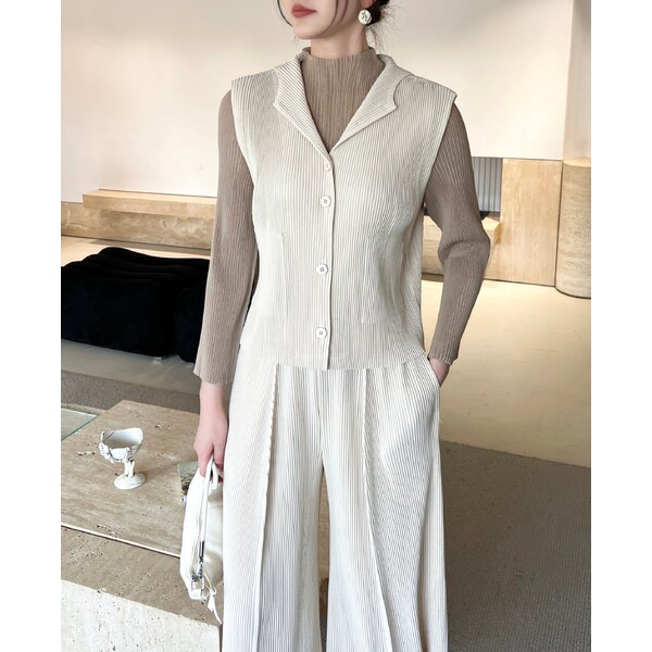 2MUAY รุ่น GJO5103-9 เสื้อพลีทคุณภาพ THICK SLEEVELESS HOODED PLEATED TOP 8 สี FREE SIZE