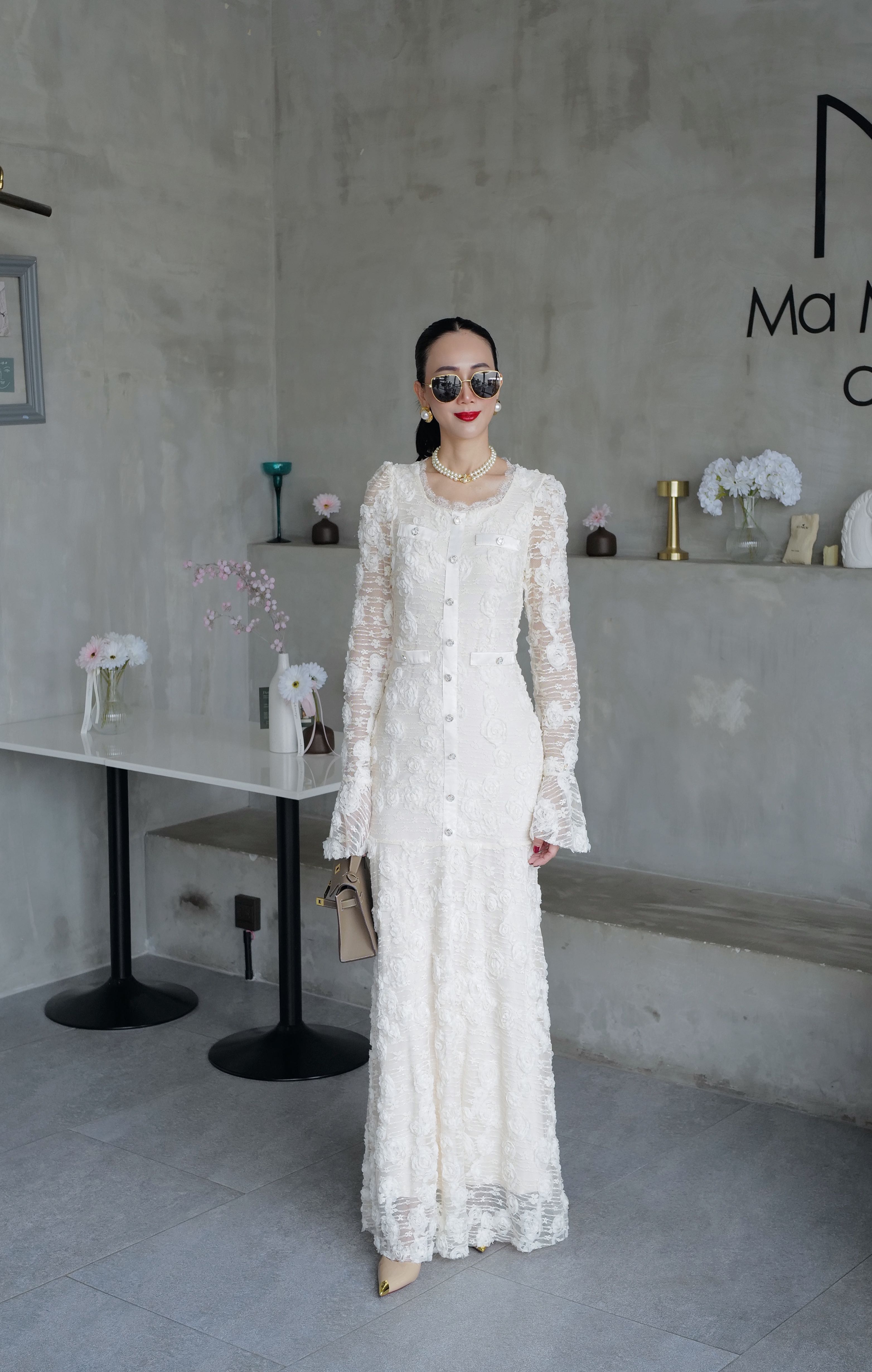 📌พร้อมส่ง…IVORY OF CREAM SPANDEX DRESS 