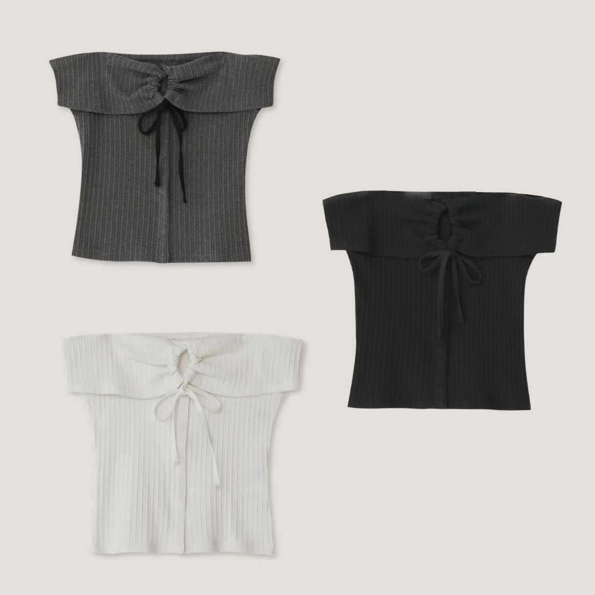 (pre,รวมส่ง) STRING OFF SHOULDER TOP/yuse