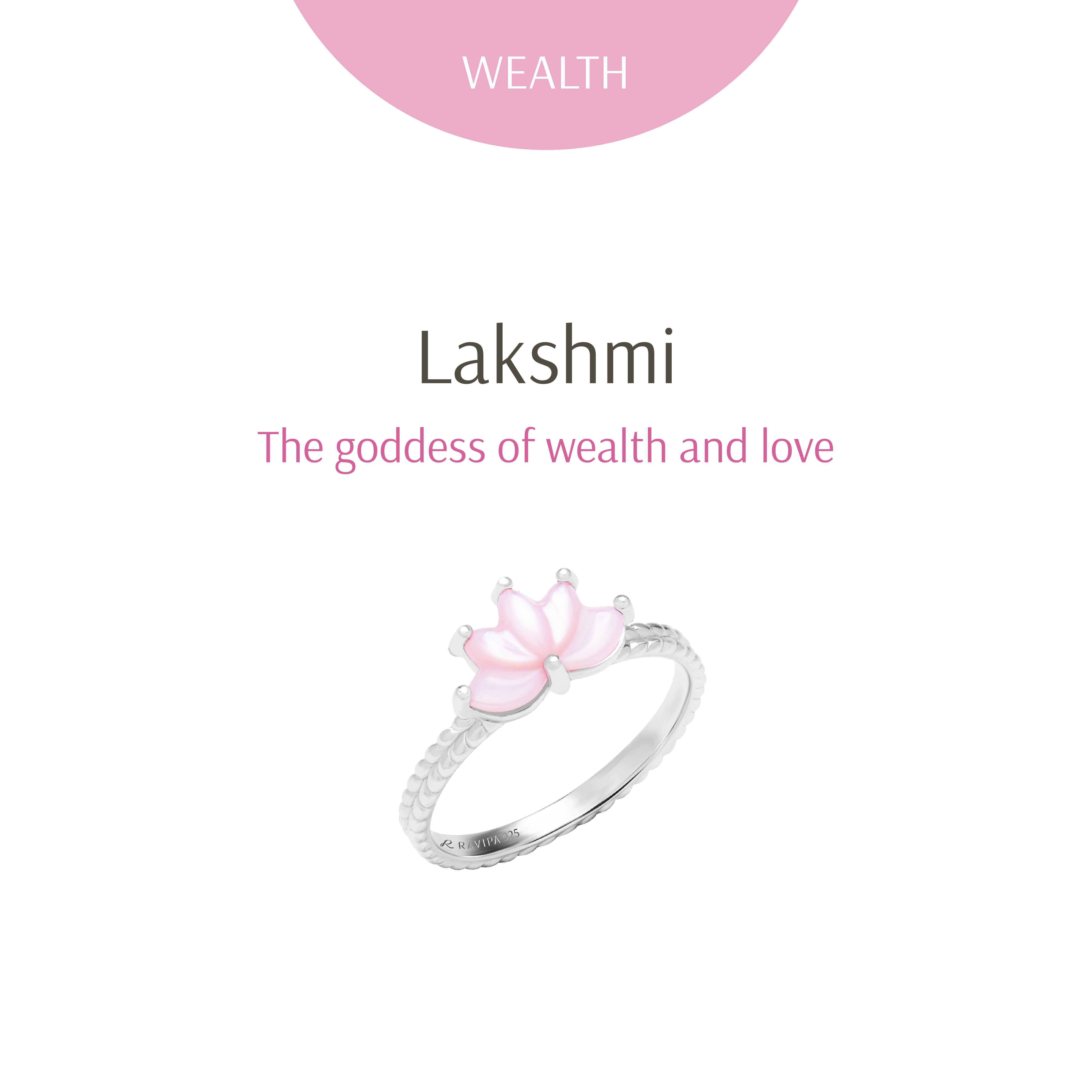 RAVIPA | Lakshmi Pink Mother of Pearl Lotus Ring - แหวน