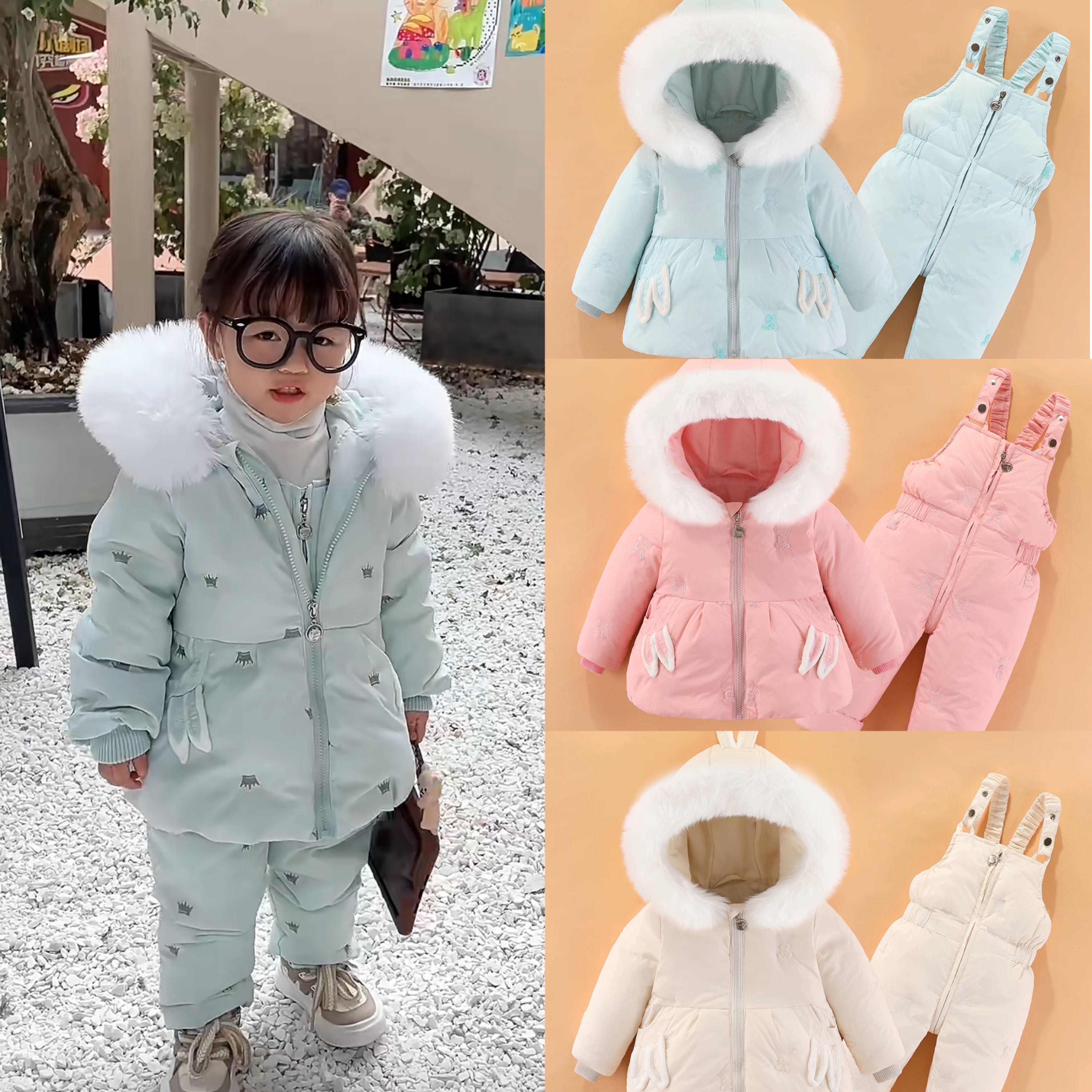 Preorder12-18วัน-(ขนเป็ด) ติดลบได้ เล่นหิมะได้ เซ็ท2ชิ้น/Sz80-100