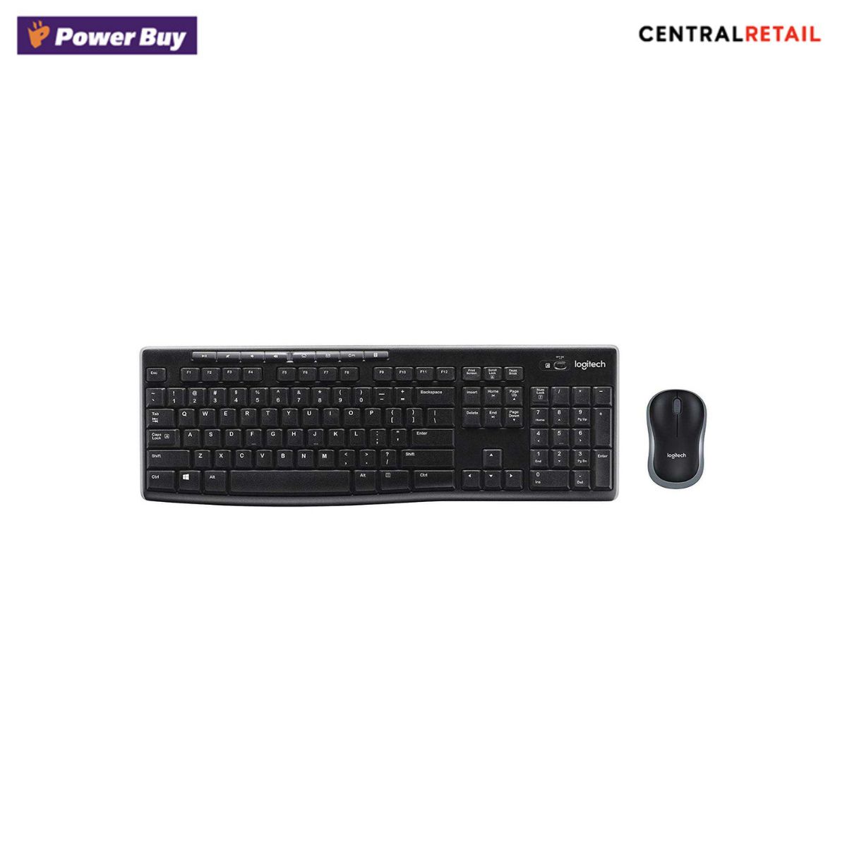 คีย์บอร์ดไร้สาย + เมาส์ไร้สาย LOGITECH (สีดำ) รุ่น MK270R  [254385]