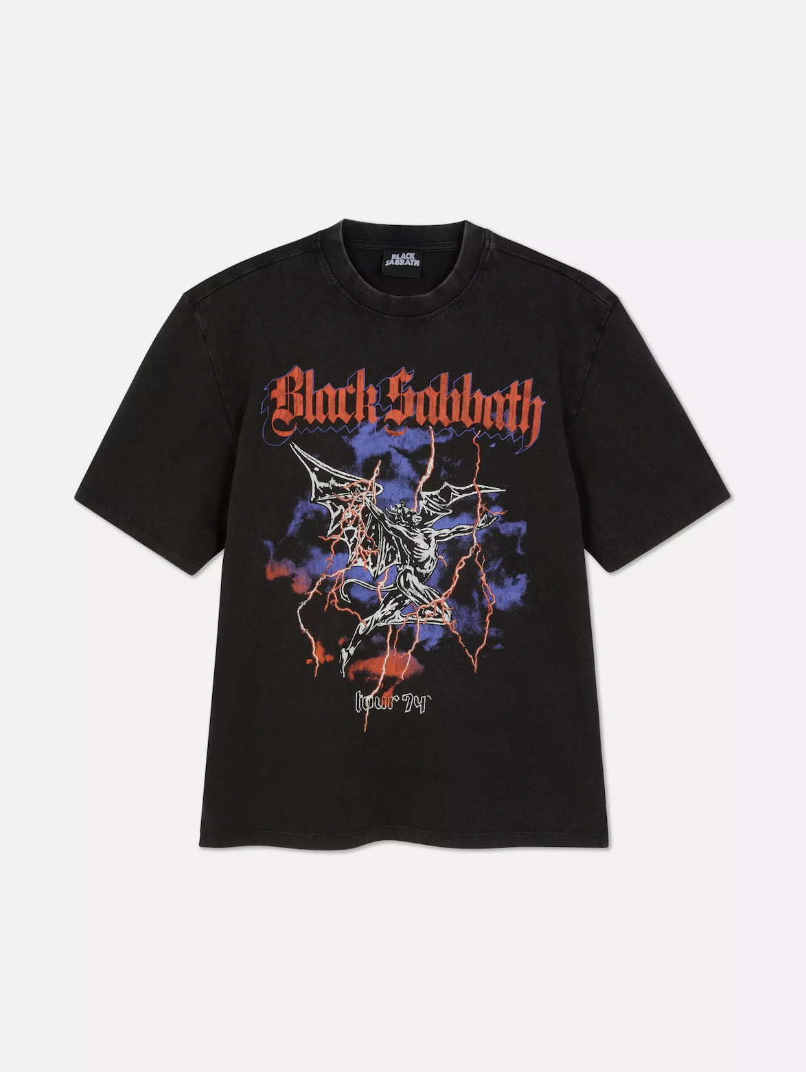BLACK SABBATH VINTAGE WASH OVERSIZE TEE : US TOUR '74