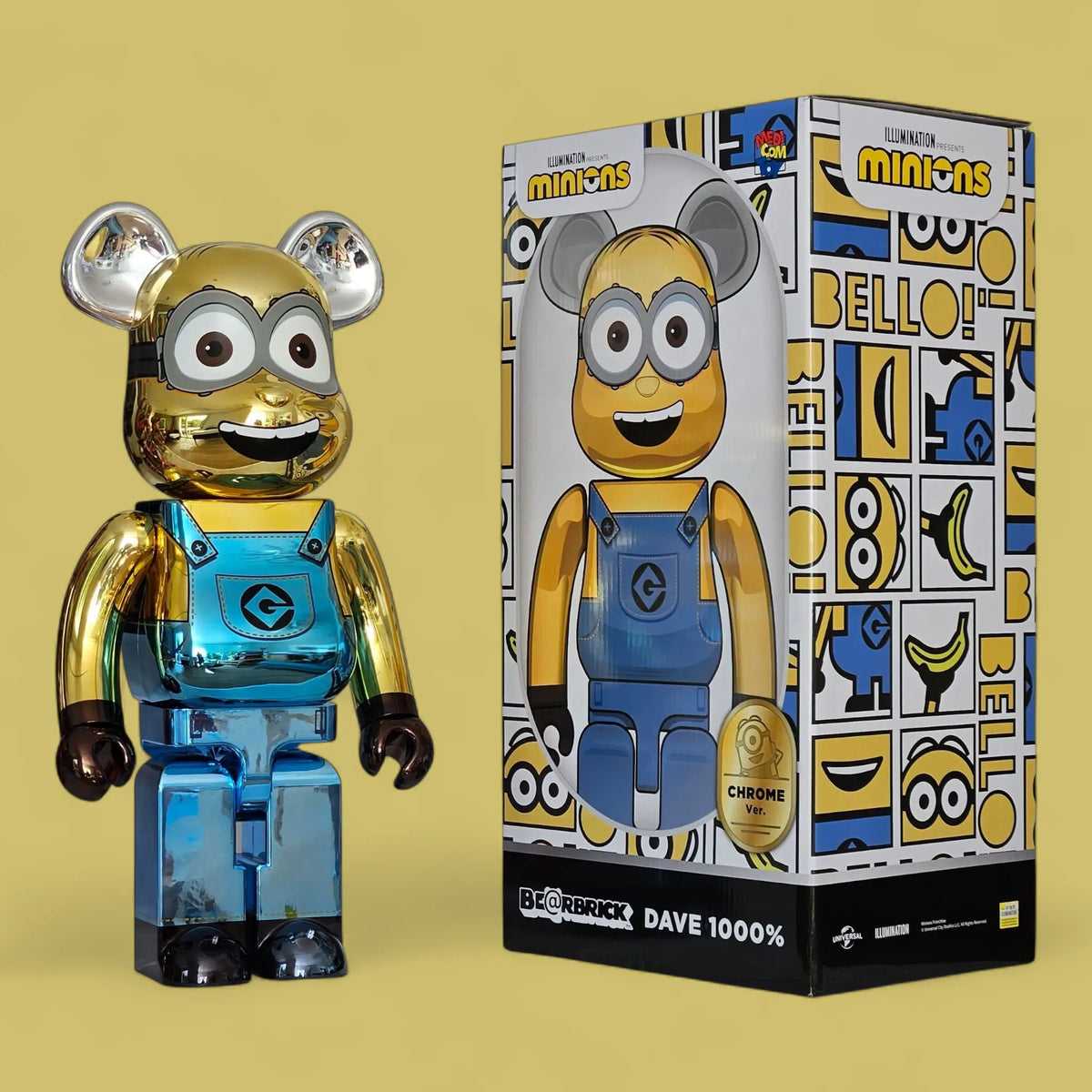 Be@rbrick Minion Dave Chrome 1000%