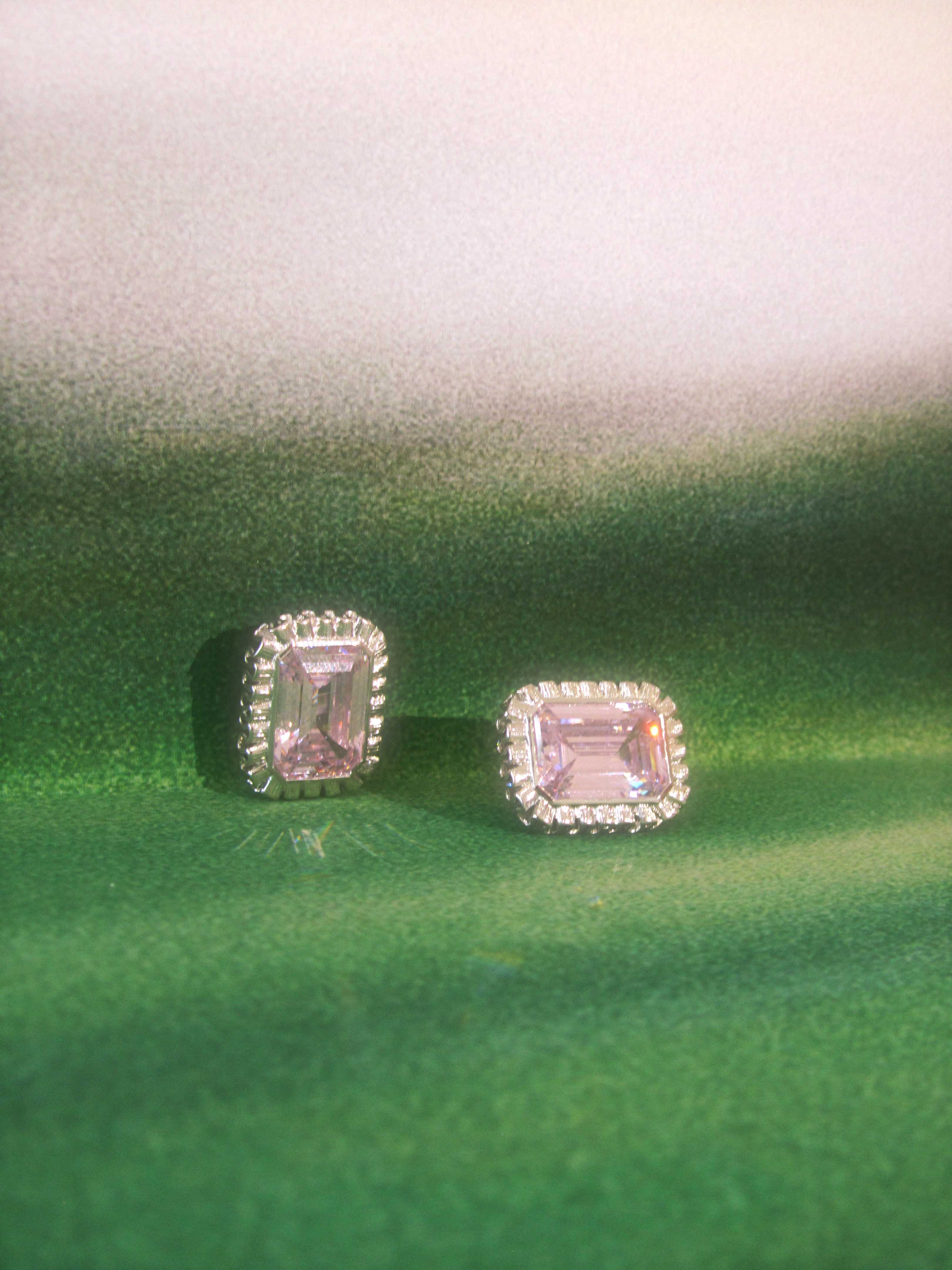 Pleated Gemstone Ribbon Earrings