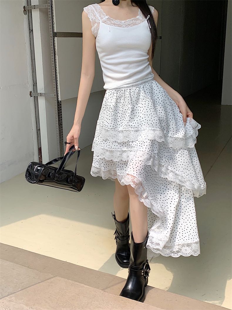 polka dot skirt (black/ white)