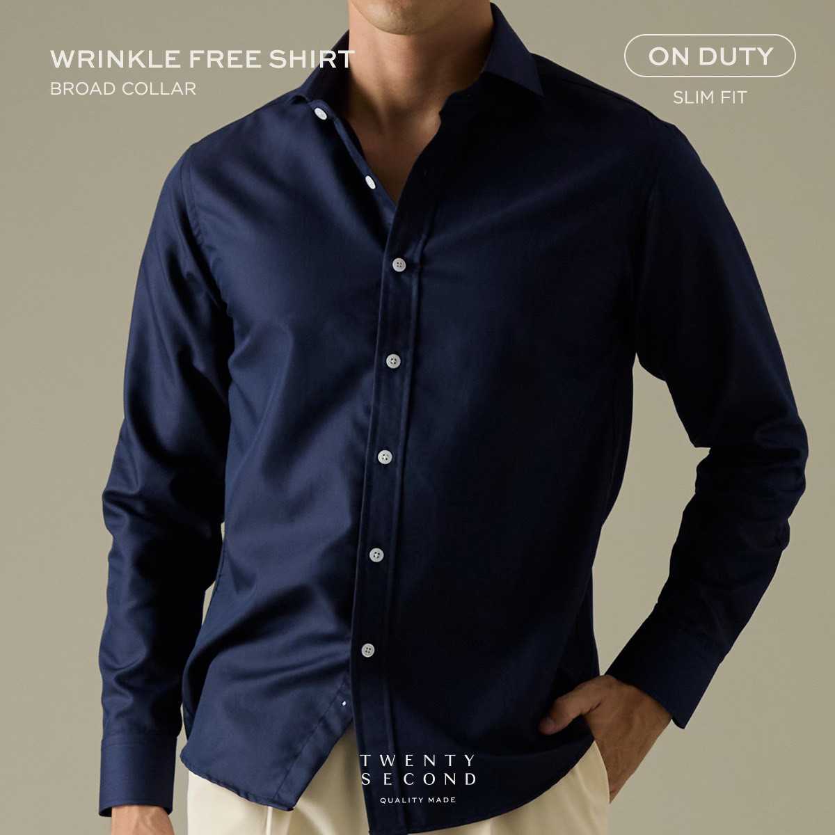 WRINKLE FREE SHIRT - DARK BLUE