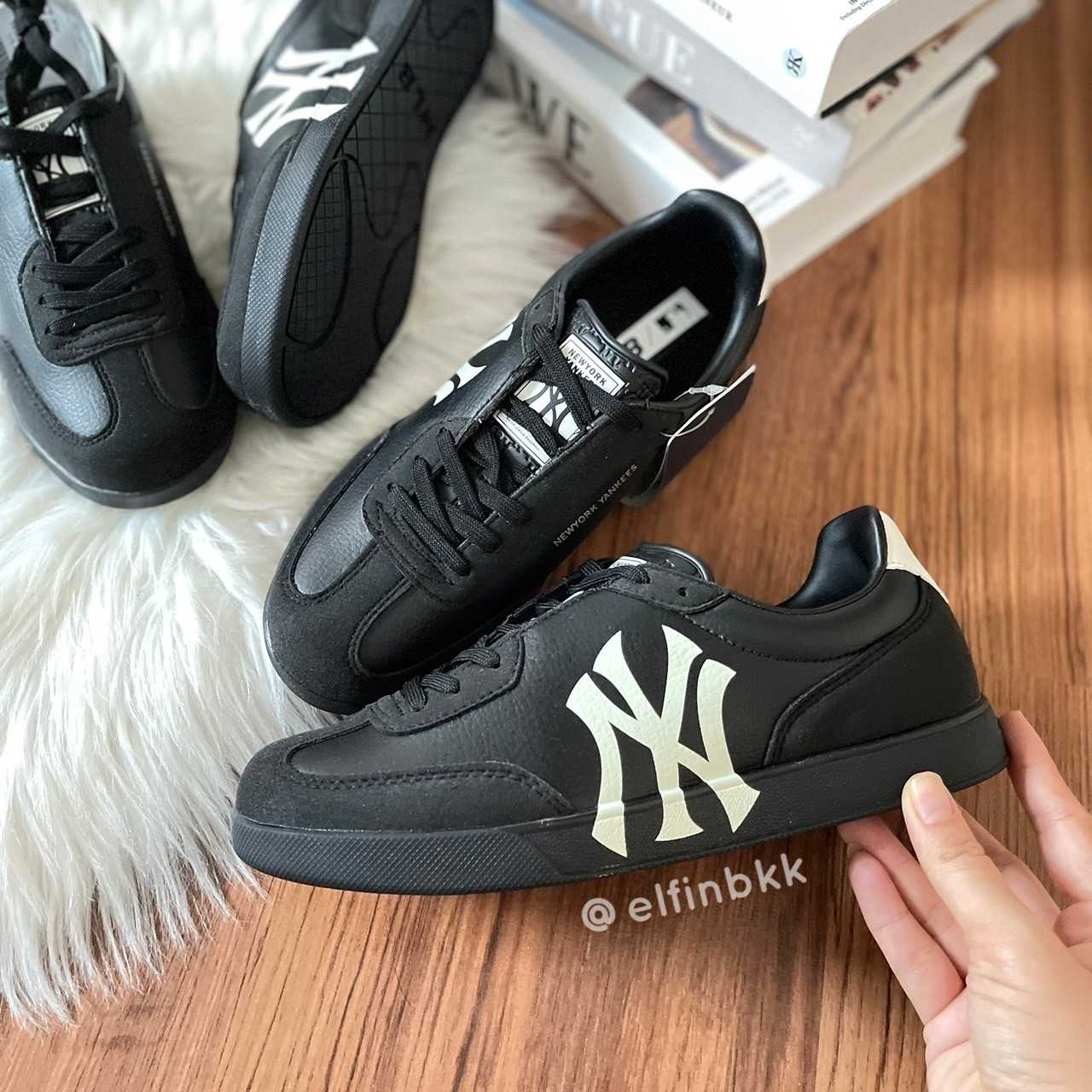 Sale🔥🔥MLB Squeeze  รองเท้าสีดำ โลโก้ NY
