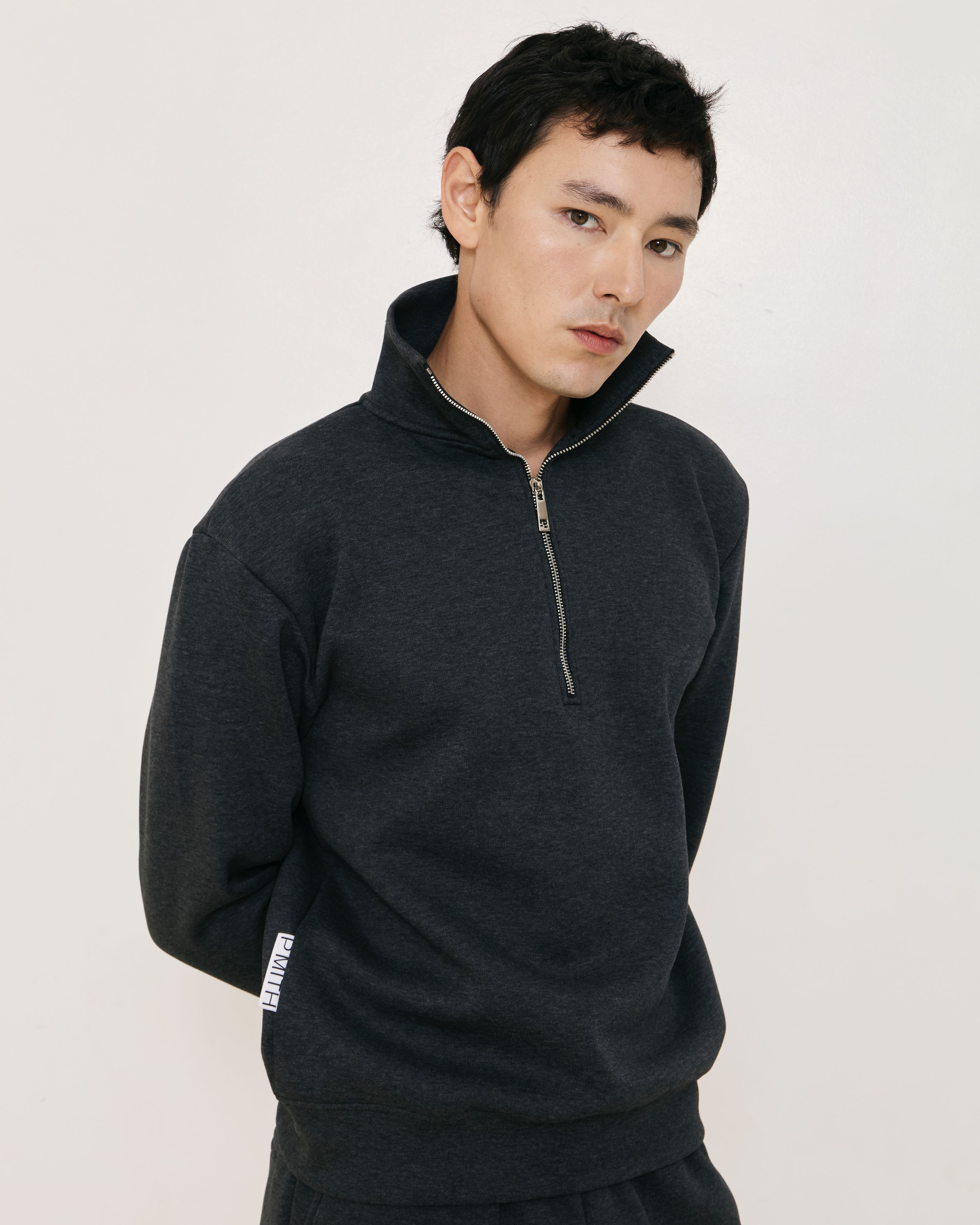 Dark Heather Zippered Sweater