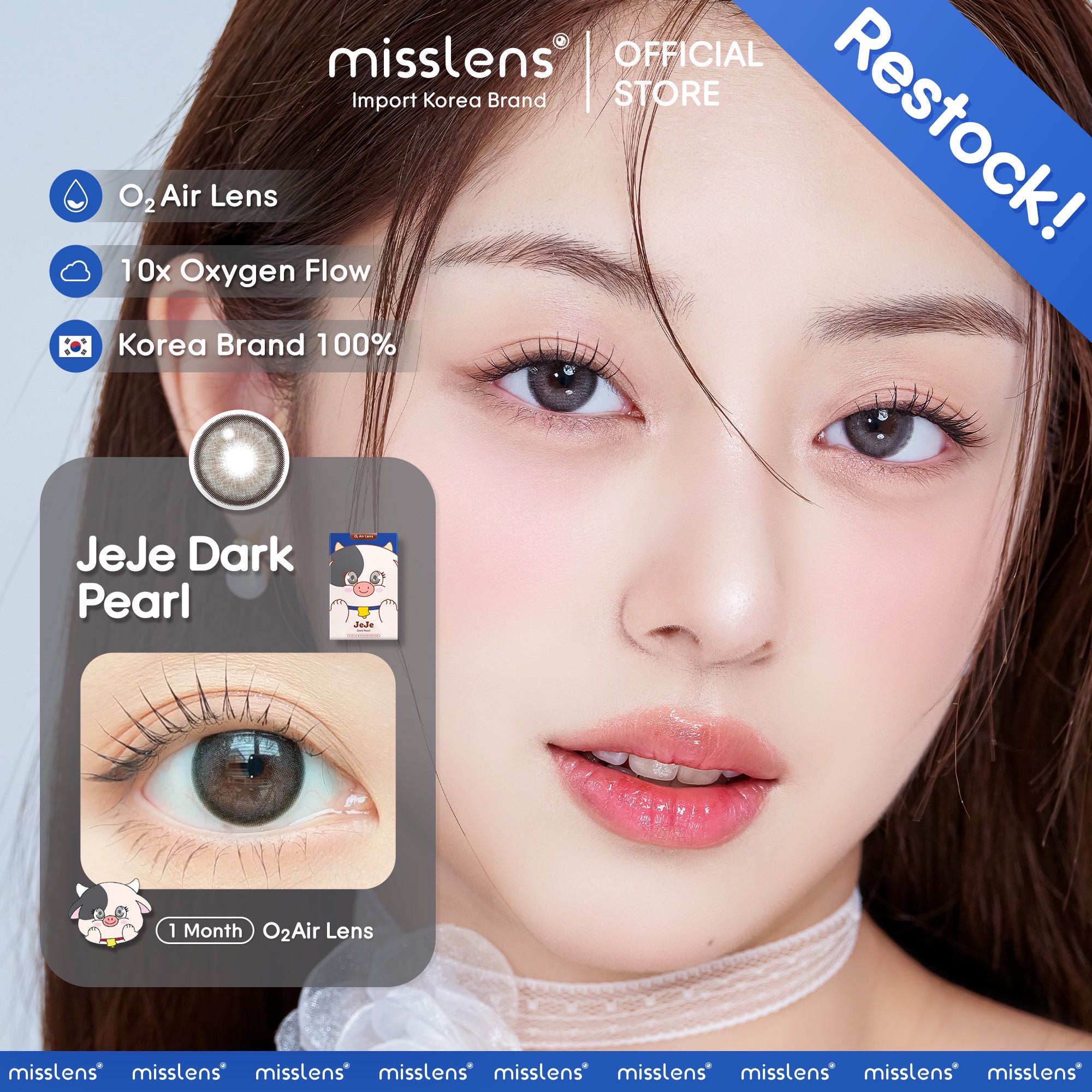 SissèLens สี JejeDark Pearl เลนส์รายเดือน ( ค่าสายตา -5.50 ถึง -10.00)