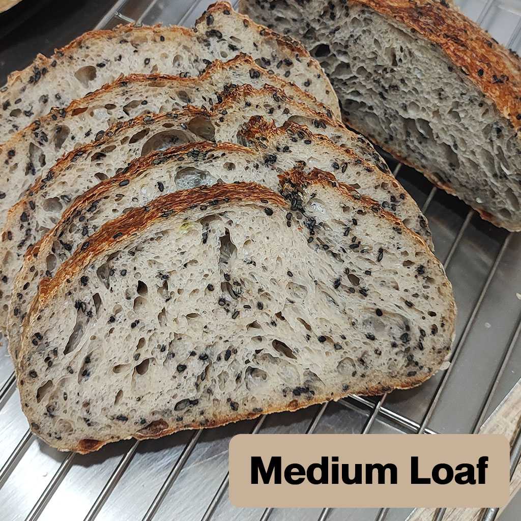 Black Saseme Seeds Sourdough 500g. (Medium สูตร 3)