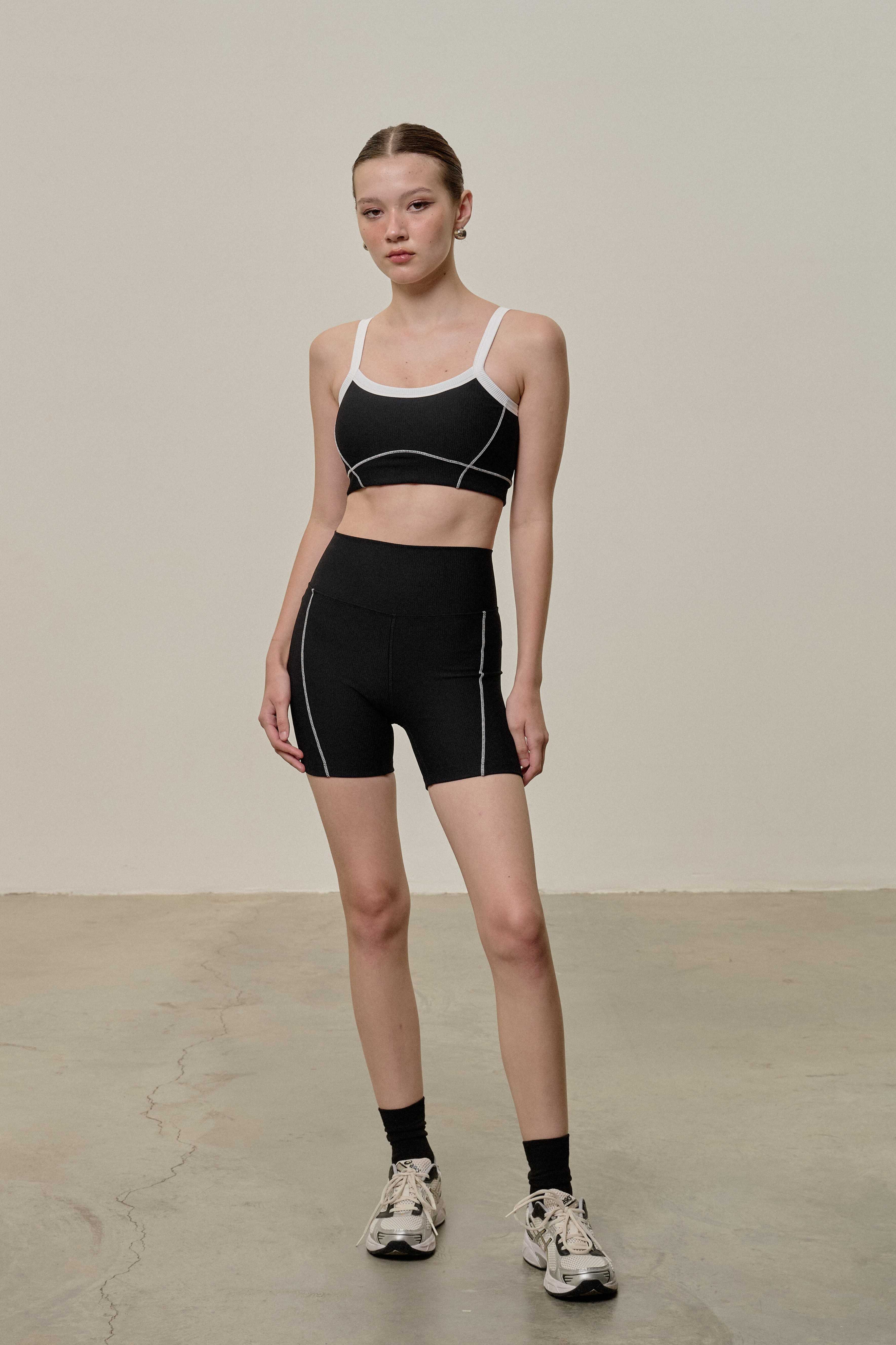 Contrast Ribbed Biker