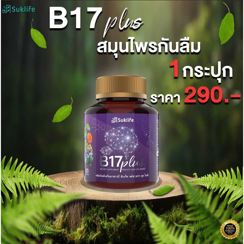 [Suk life] B17 Plus สมุนไพรกันลืม 1กระปุก