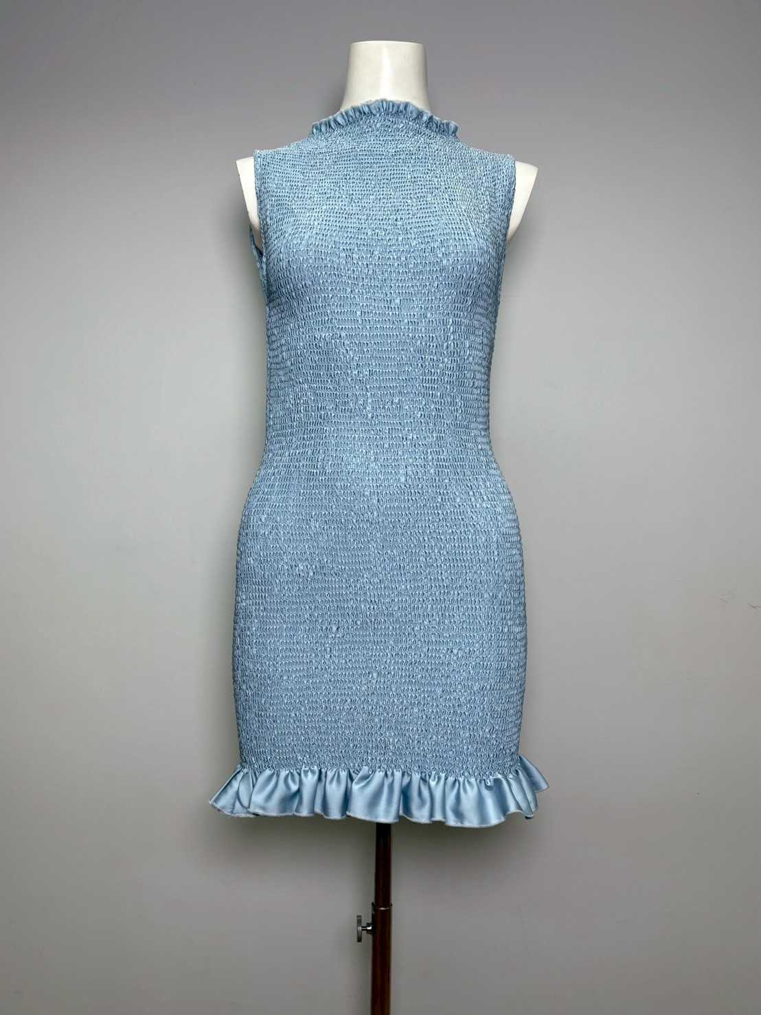 Square Mini Dress - Sky Blue