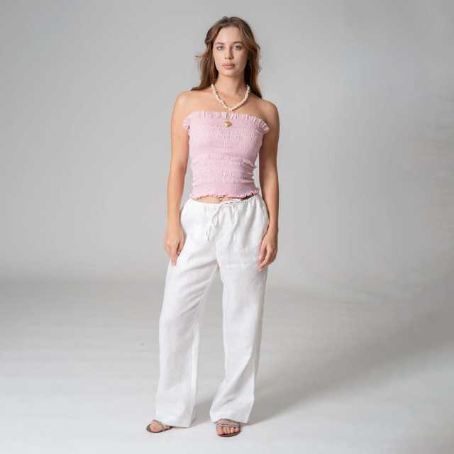 Crinkle Tube Top Long (Baby Pink, Free Size)