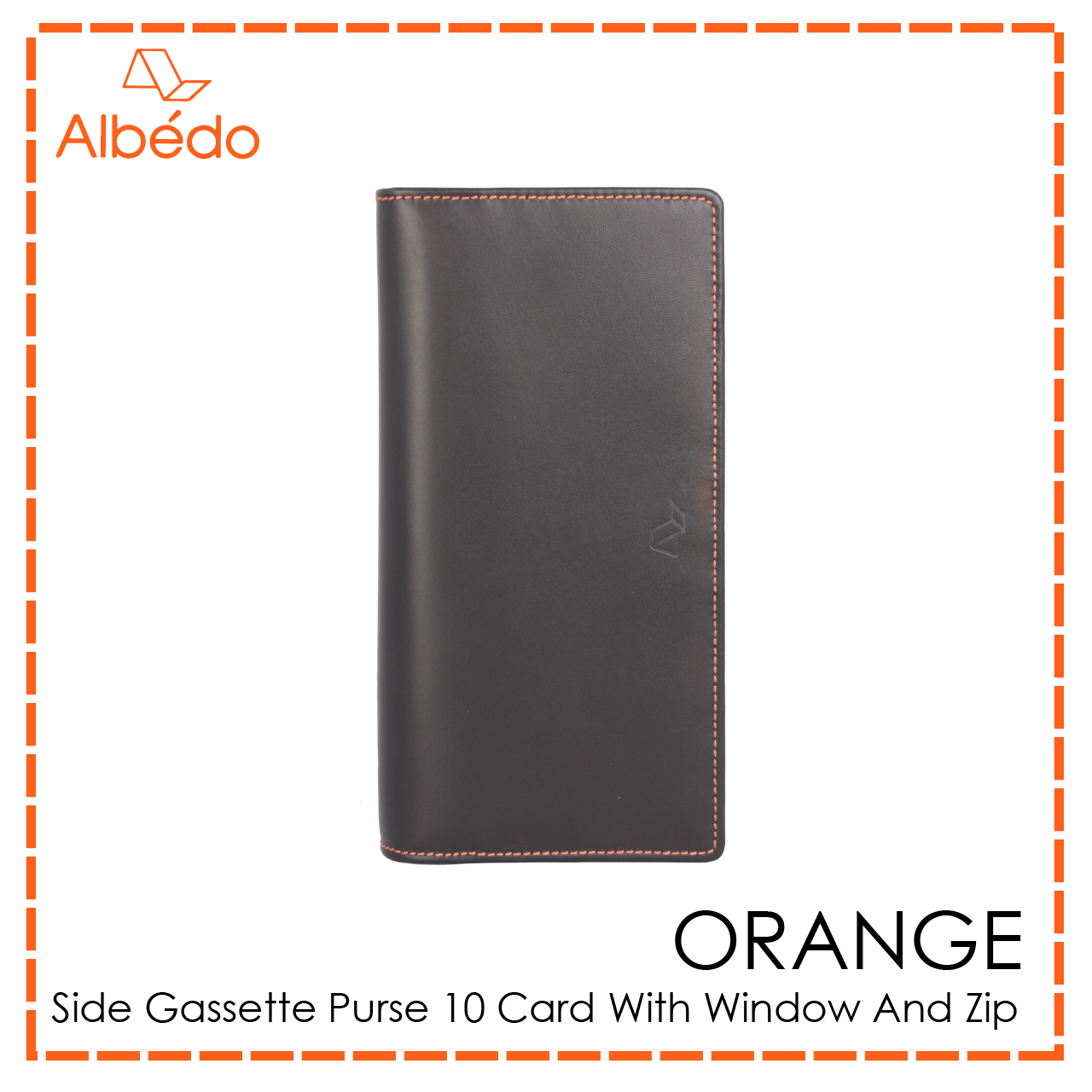 ORANGE SIDE GASSETTE PURSE 10 CARD WITH WINDOW AND ZIP-OR03999