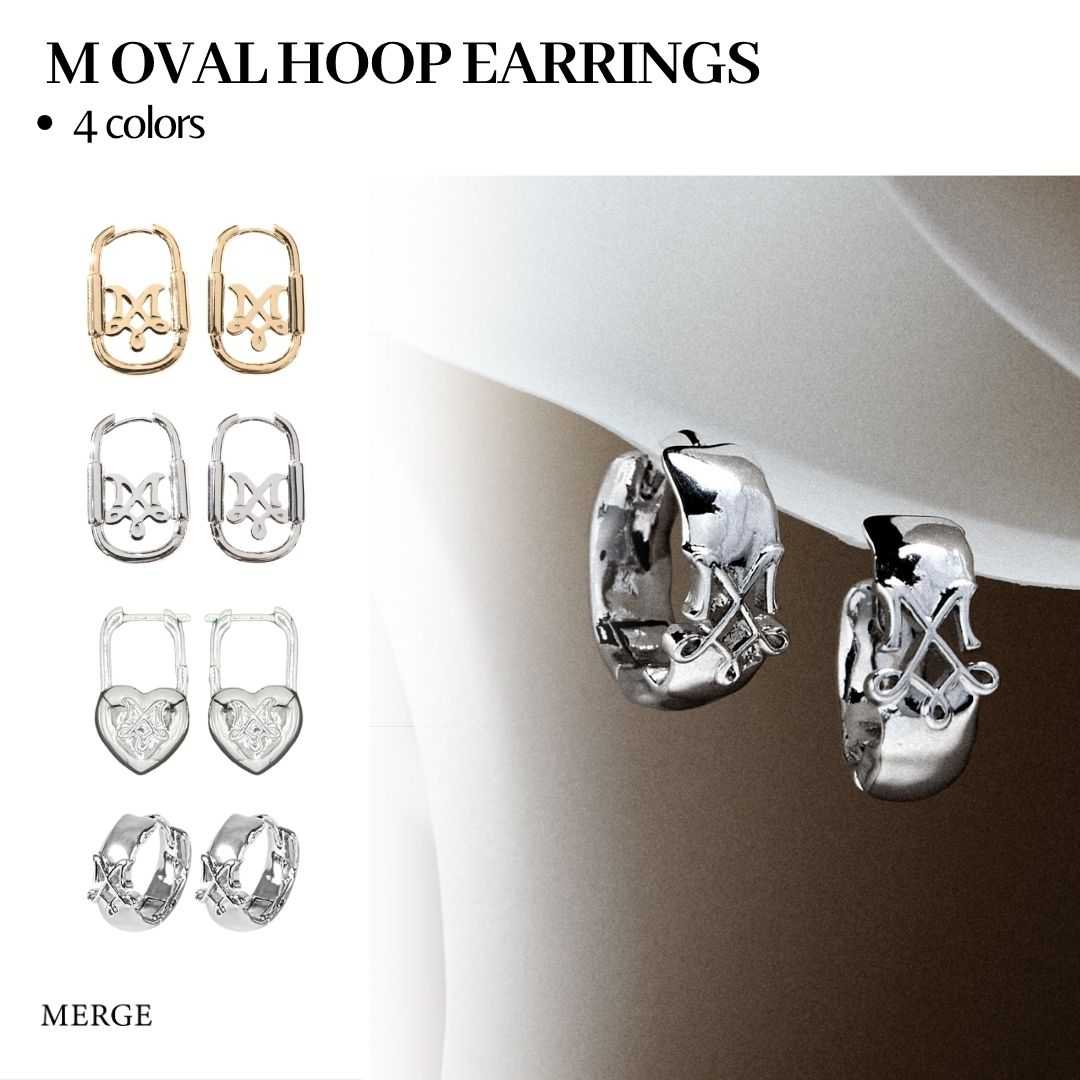 Merge Official - M Oval Hoop Earrings (พร้อมส่ง)(เปิดขาย 24 Aug 12.00)