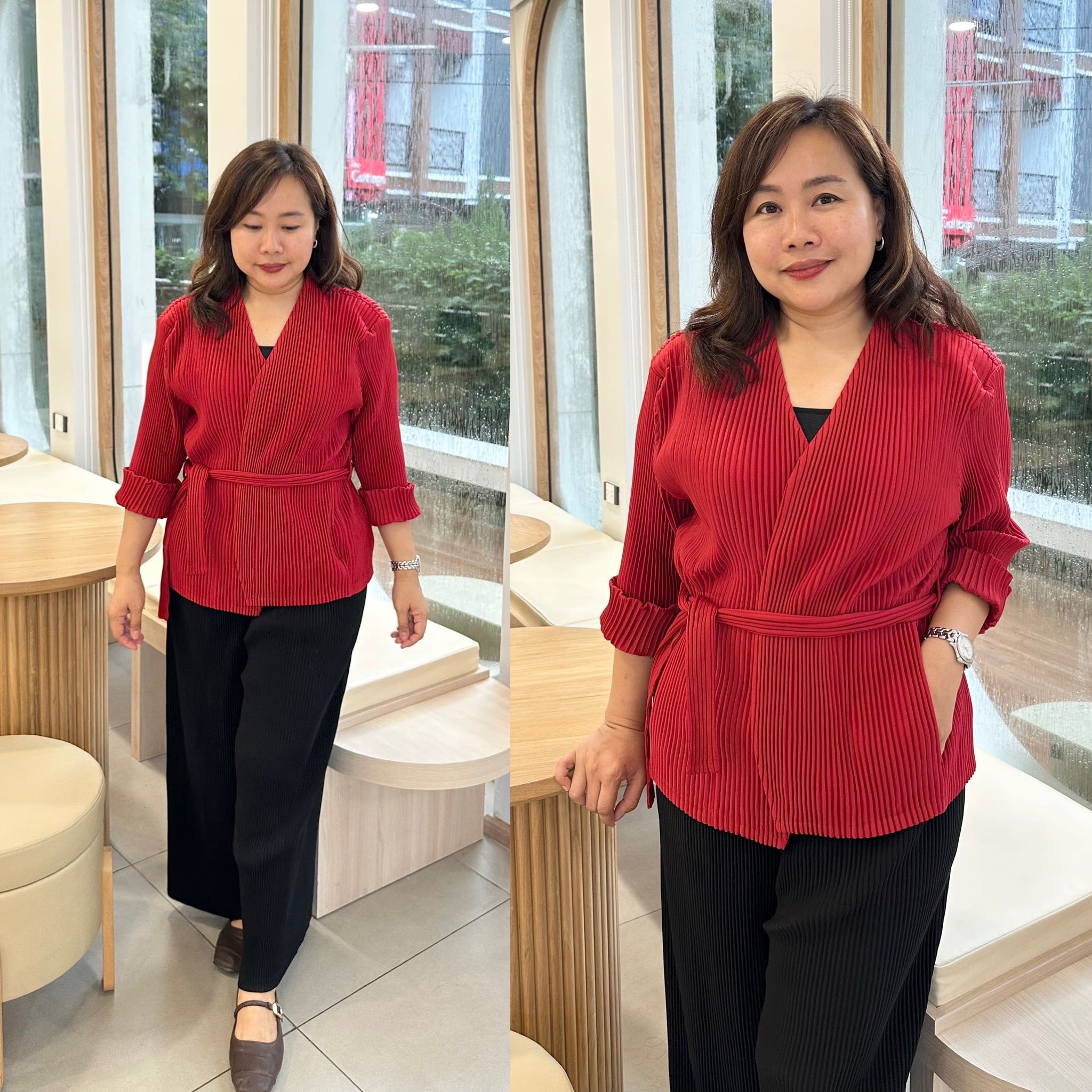 PleatByNisa A787 (เฉพาะเสื้อ) เสื้อคลุมอัดพลีทผ้าพรีเมียม เนื้อผ้าคุณภาพ Polyester100%