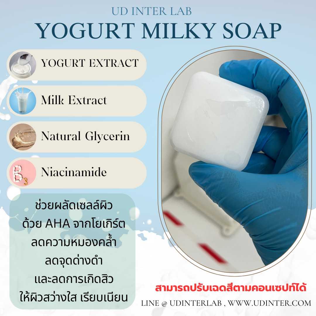 Yogurt Milky Soap สบู่โยเกิร์ตนมแพะ เพื่อผิวเนียนใสไกลสิว