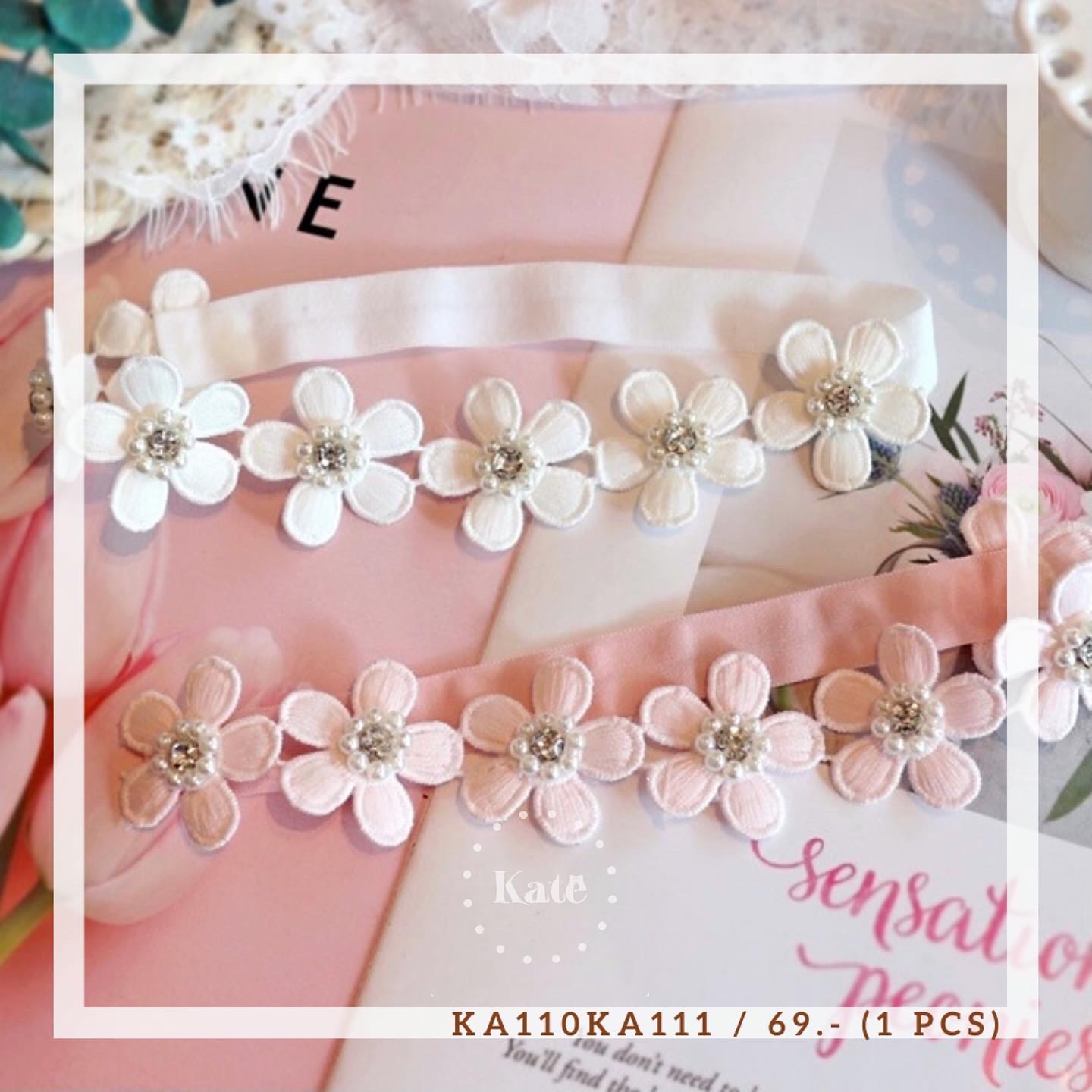 Baby girl mini flower headband 🤍🌸