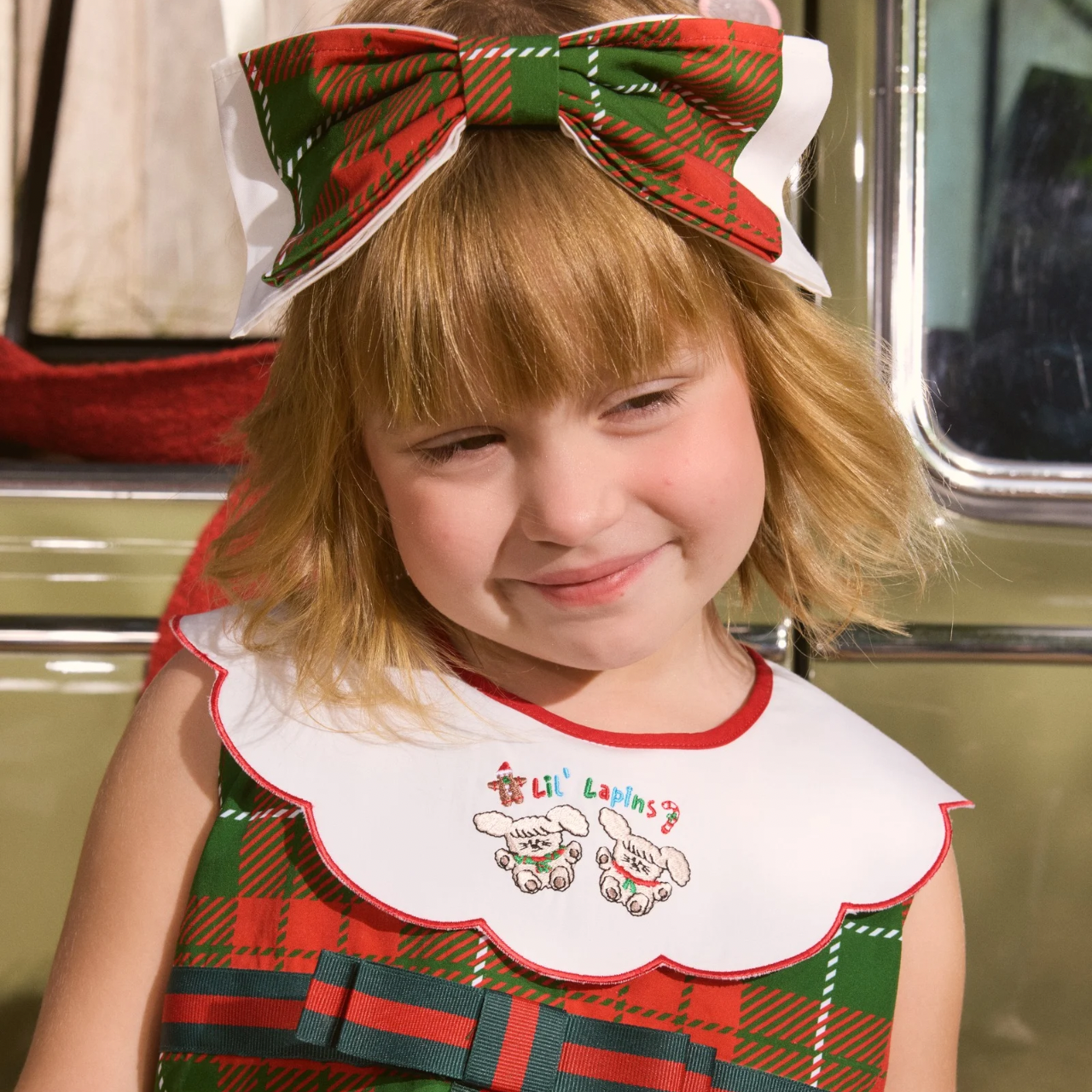 Holiday Hues Tartan Headband (Headband พิมพ์ลายสก็อตของแบรนด์ 100% Printed Tartan Premium Cotton)