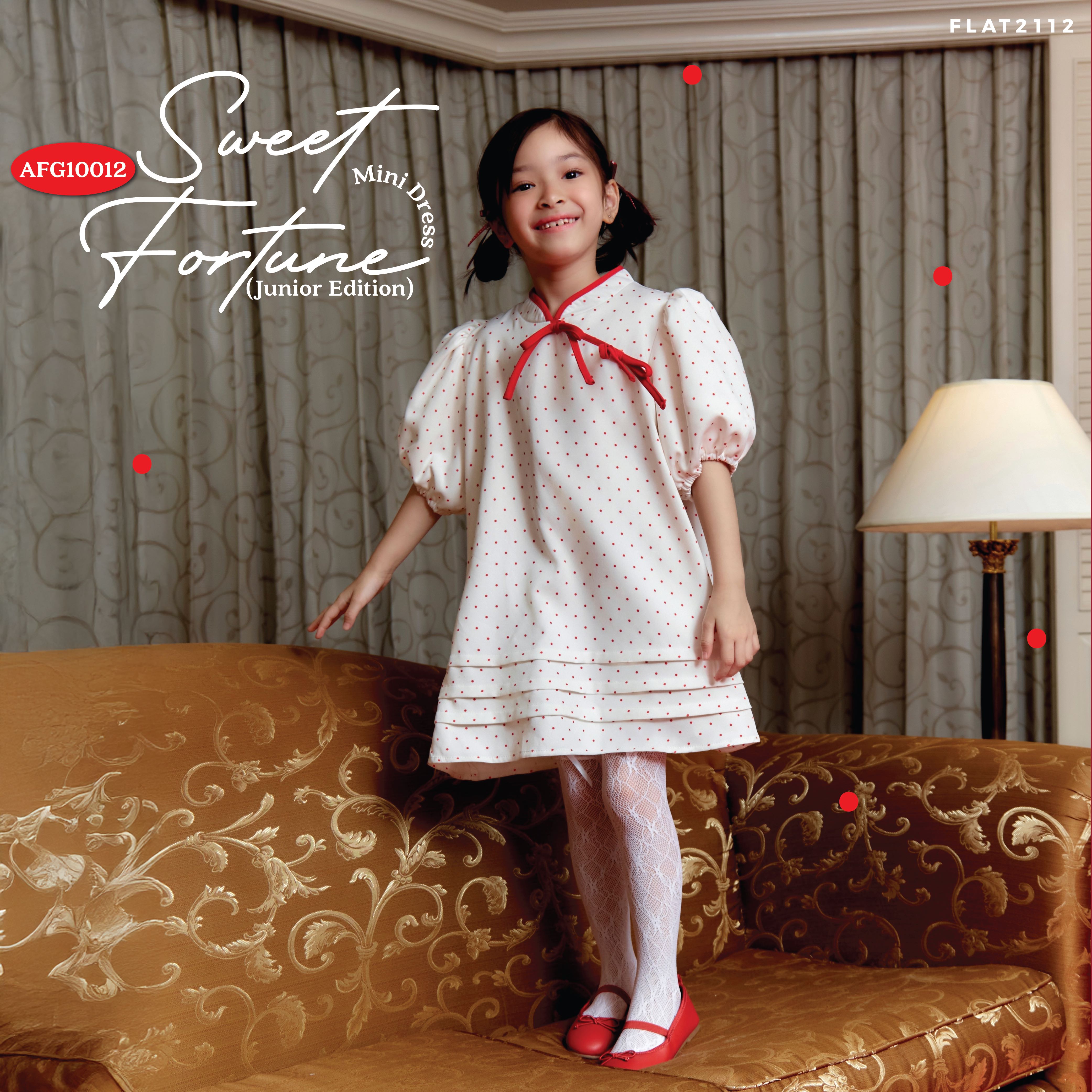 FLAT2112 AFG10012 : SWEET FORTUNE MINI DRESS (JUNIOR EDITION ) ชุดจีนเด็ก ชุดเด็ก ชุดเดรสเด็ก ชุดจีน