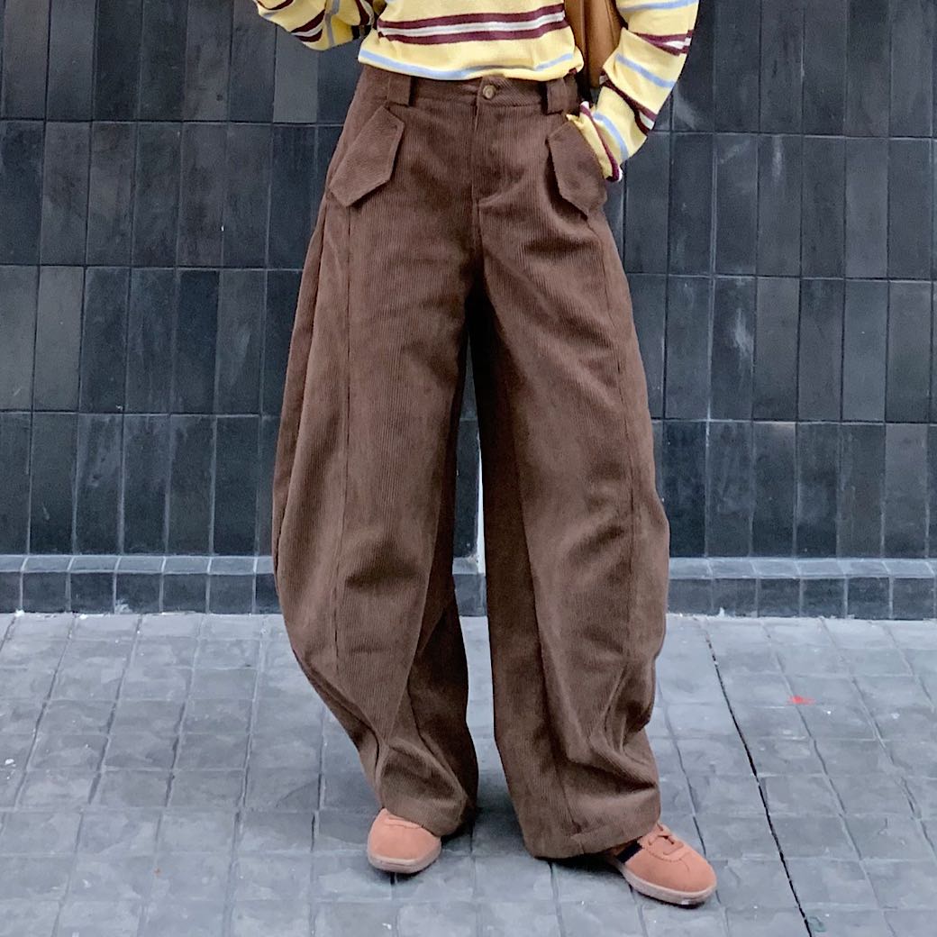 Corduroy barrel pants